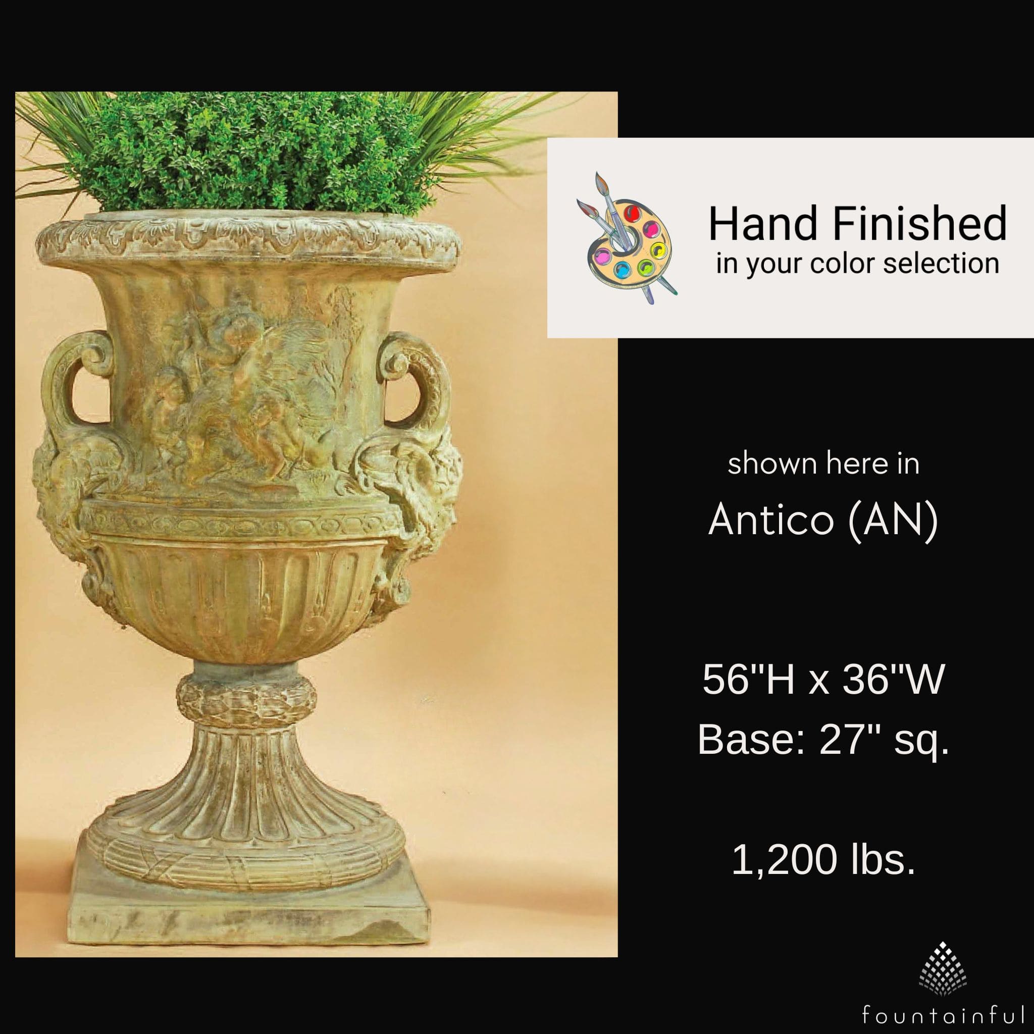 Maximus Large Roman Concrete Urn Planter - Giannini