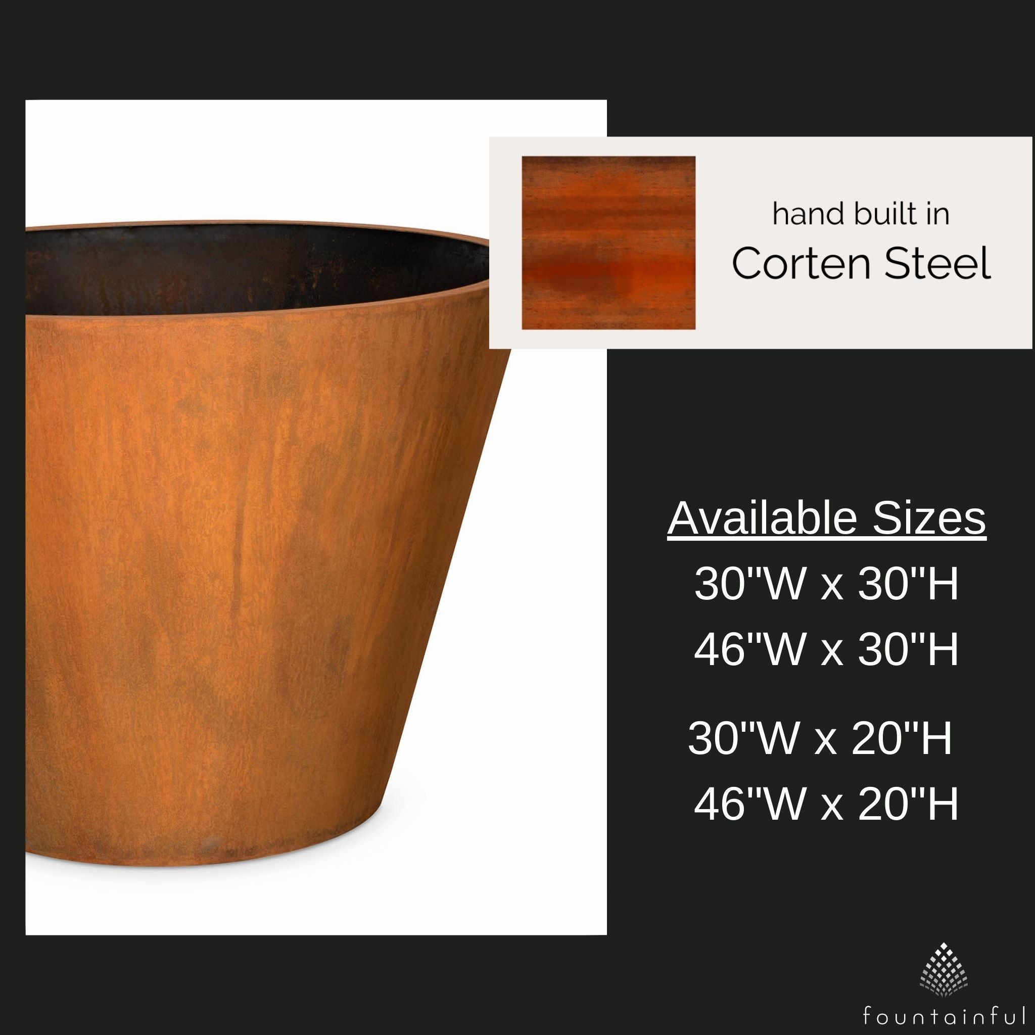 Sierra Corten Steel Planter - Thumbnail 2