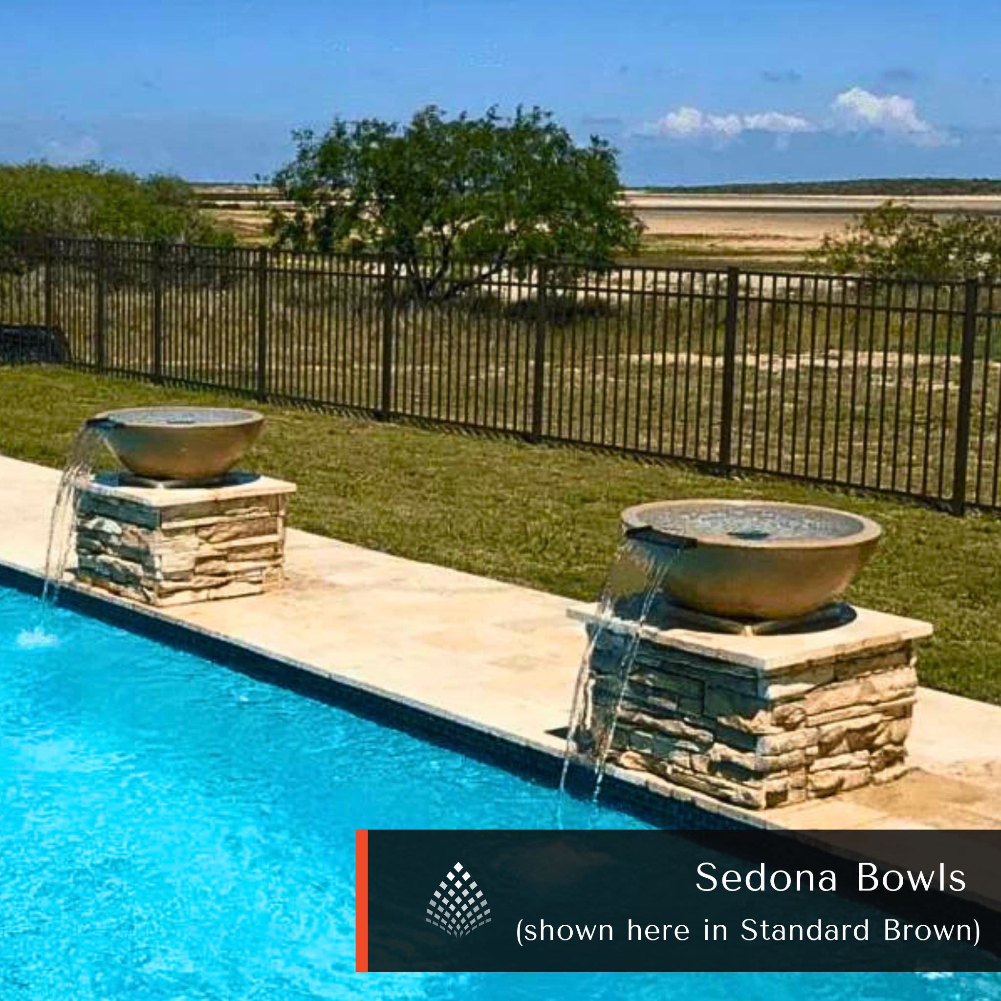 "Sedona" Wood Grain Concrete Water Bowl - The Outdoor Plus