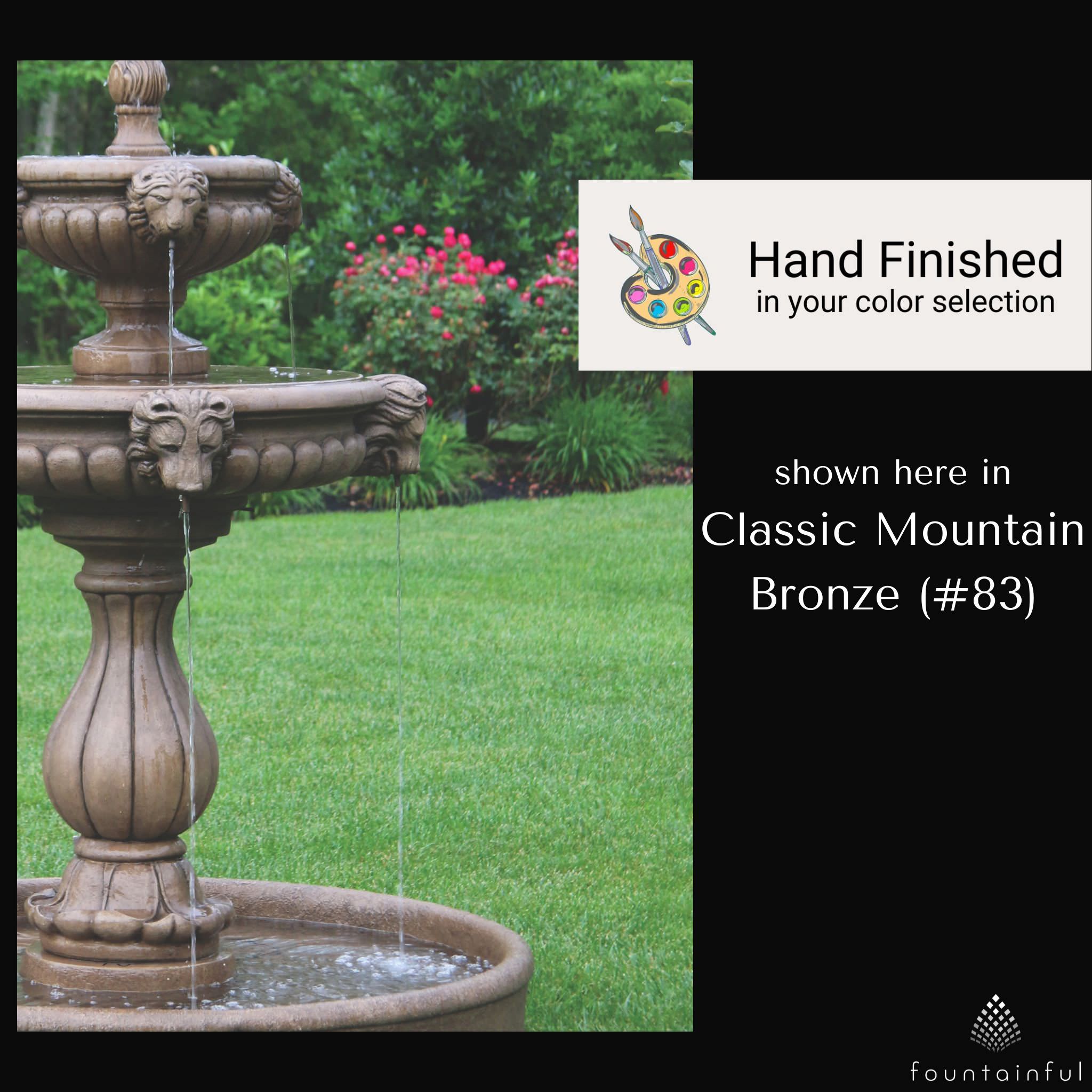 Classic Lion Head Concrete Pool Fountain - Massarellis #3552
