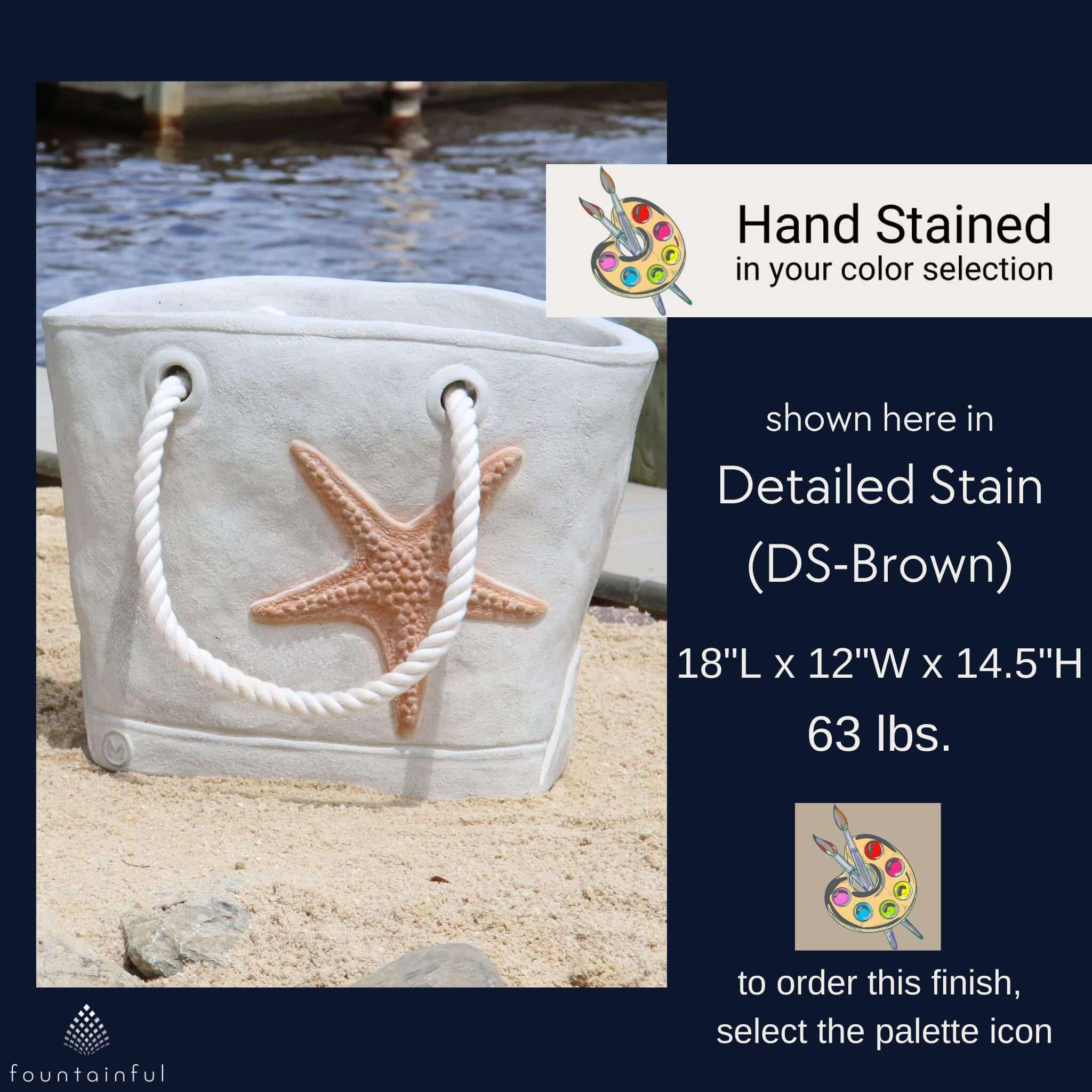 Starfish Concrete Tote Planter - Massarellis #6542