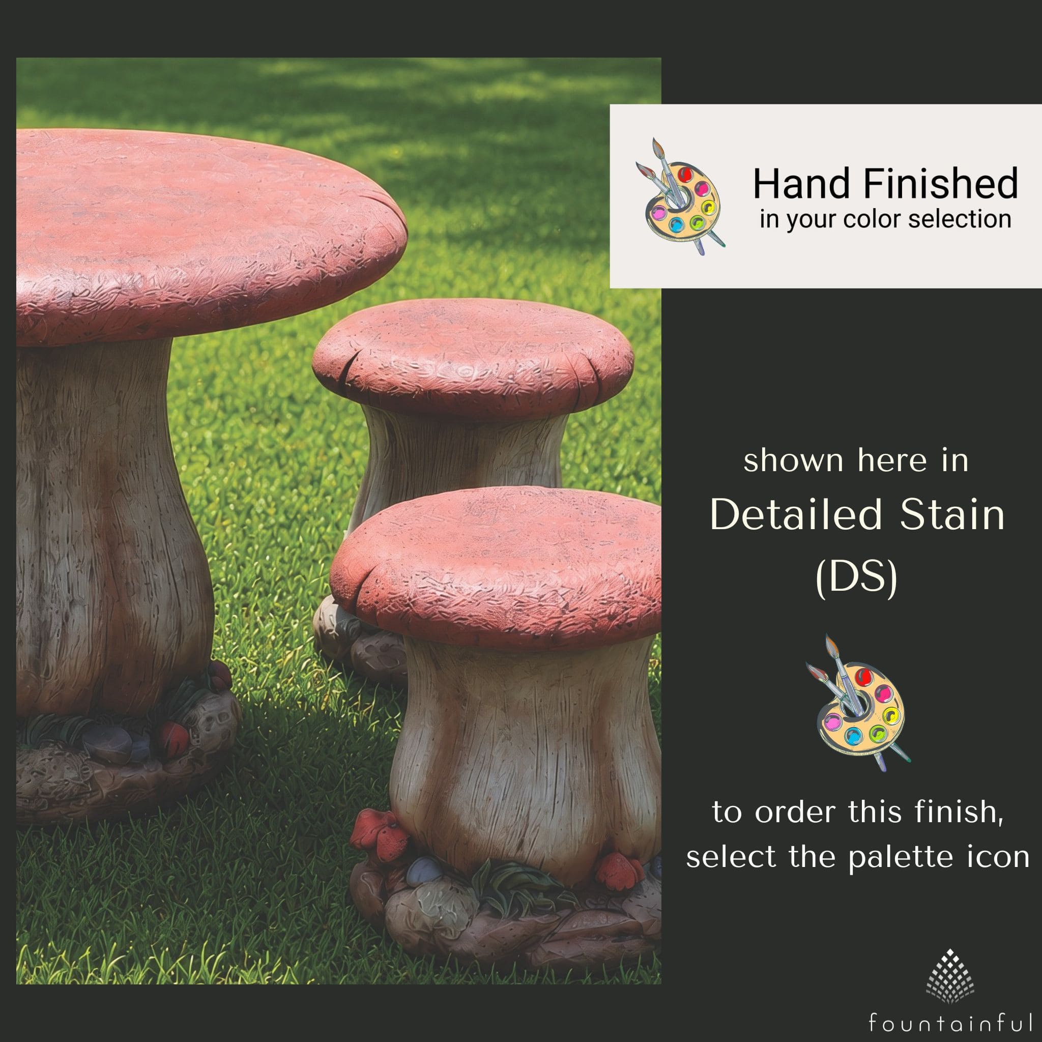 Mushroom Concrete Table Set - Massarellis #2414