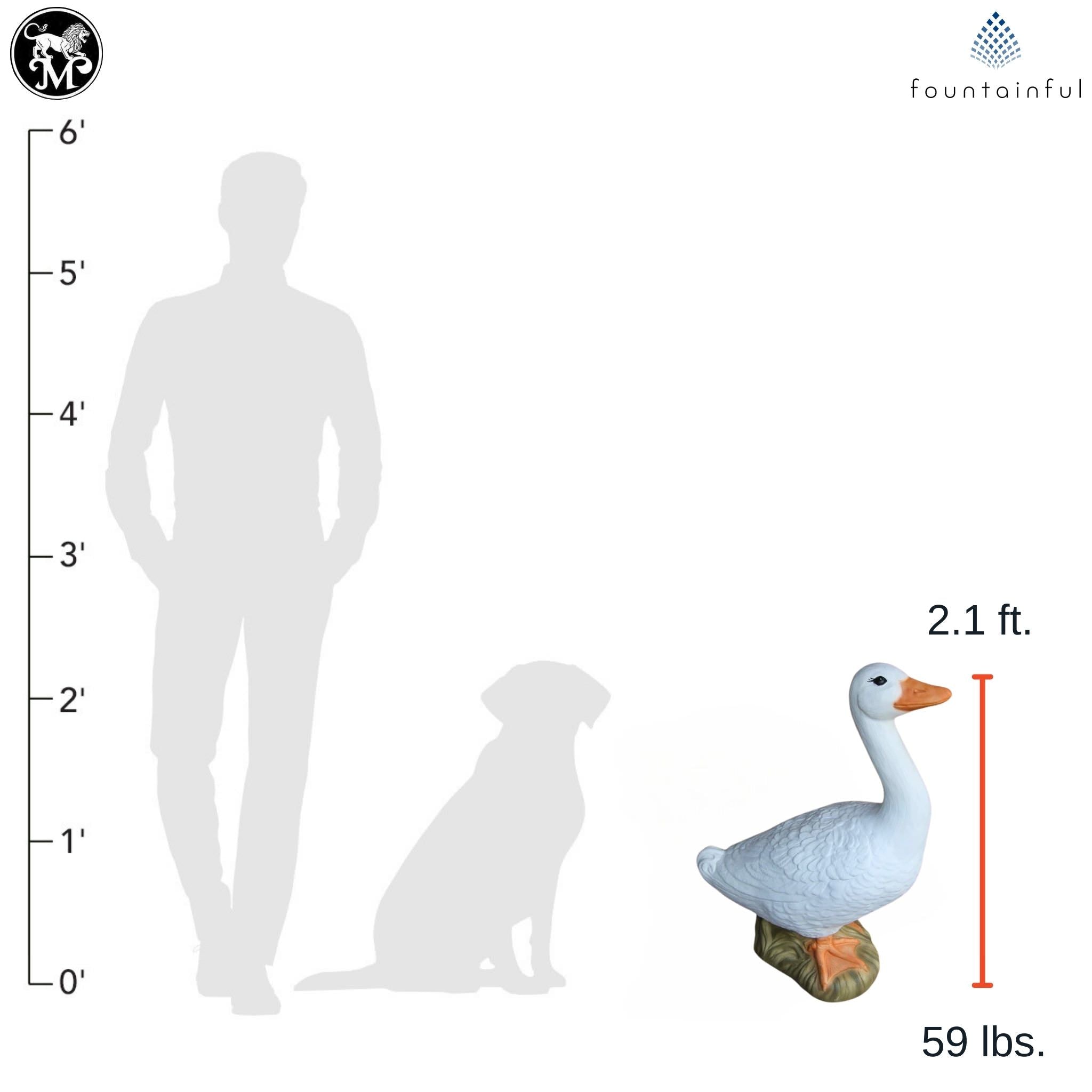 Tall Goose 25" Concrete Garden Statue - Massarellis #4560