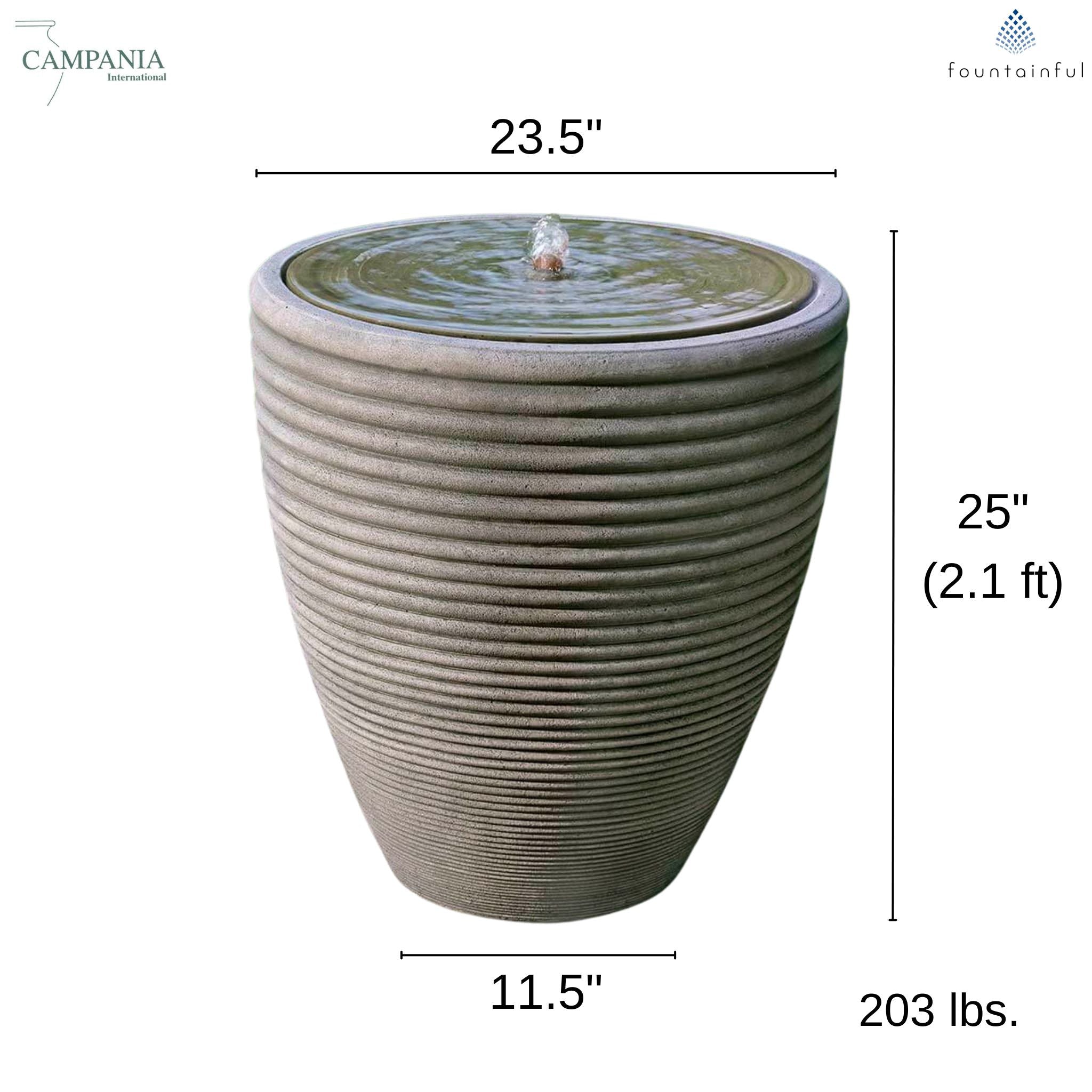 Bibendum Large Concrete Urn Fountain - Campania Bibendum Large Concrete Urn Fountain - Campania