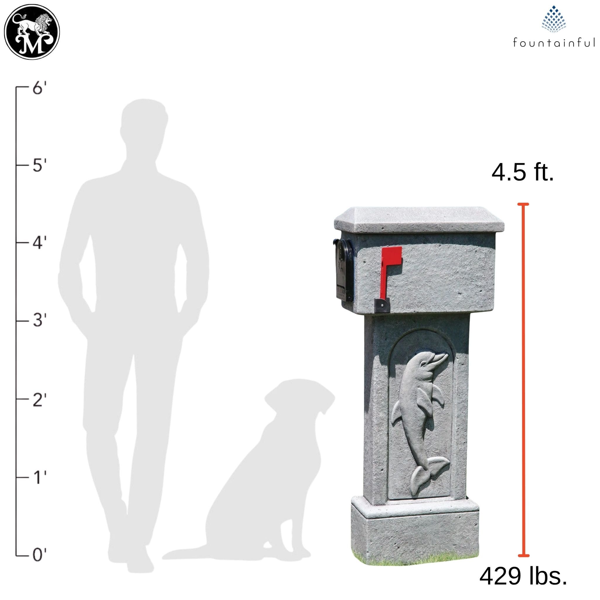 Dolphin Concrete Mailbox - Massarellis #4727