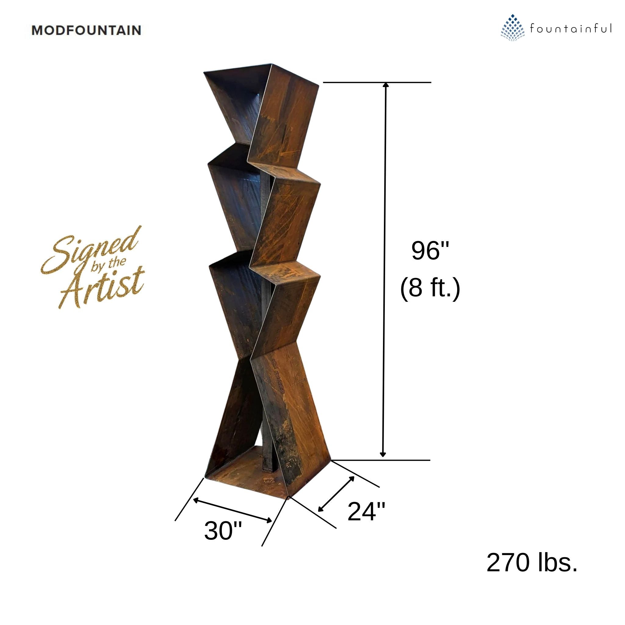 F3 Modern Fountain in Corten Steel