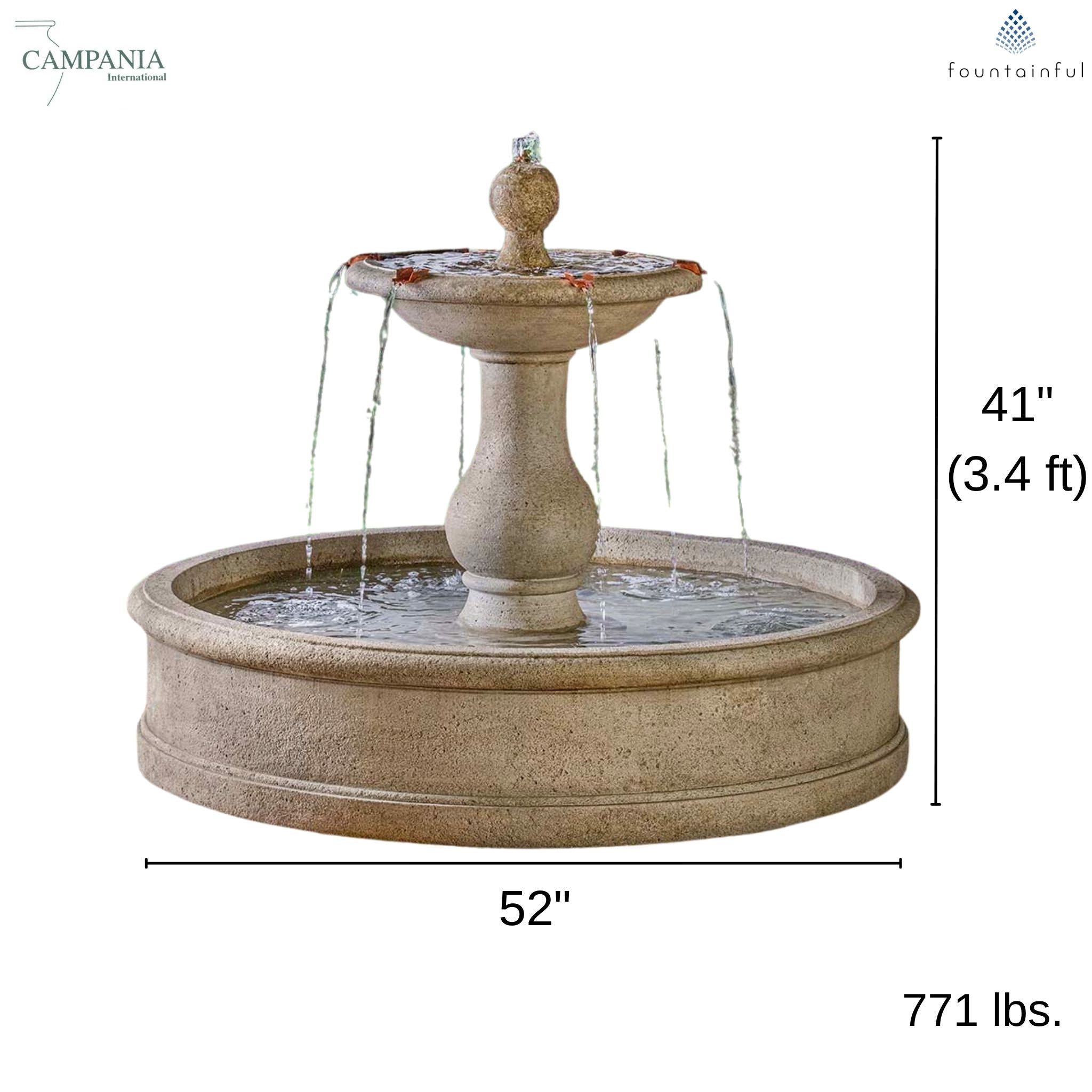 Delacorte Concrete Pond Fountain - Campania #FT438