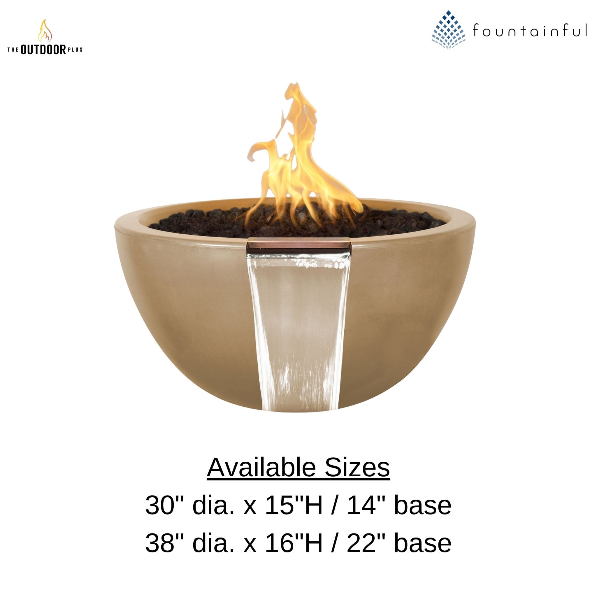 Luna Concrete Fire & Water Bowl - The Outdoor Plus