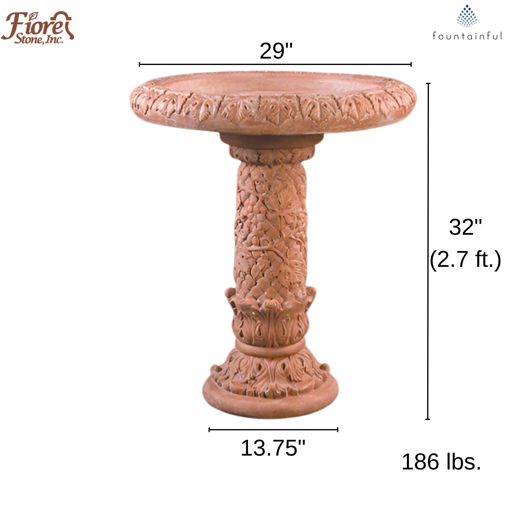 Grape Concrete Bird Bath - Fiore #418