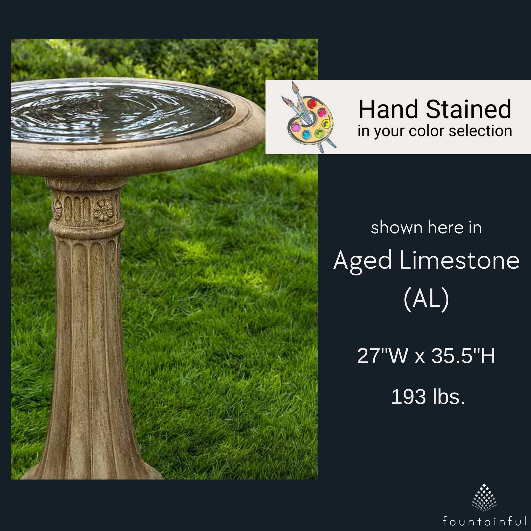 Chestnut Hill Concrete Bird Bath - Campania #B050