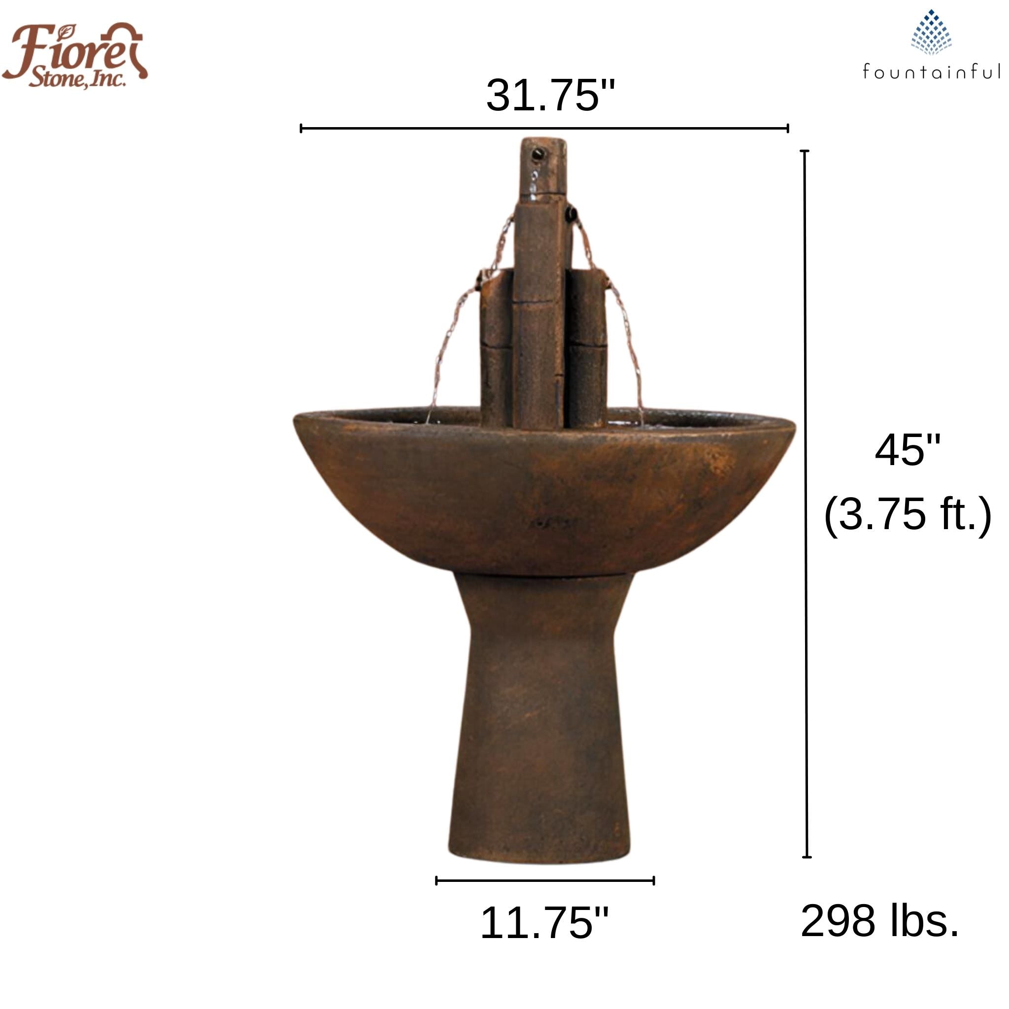 Fiore Stone Bamboo Concrete Fountain - Thumbnail 2