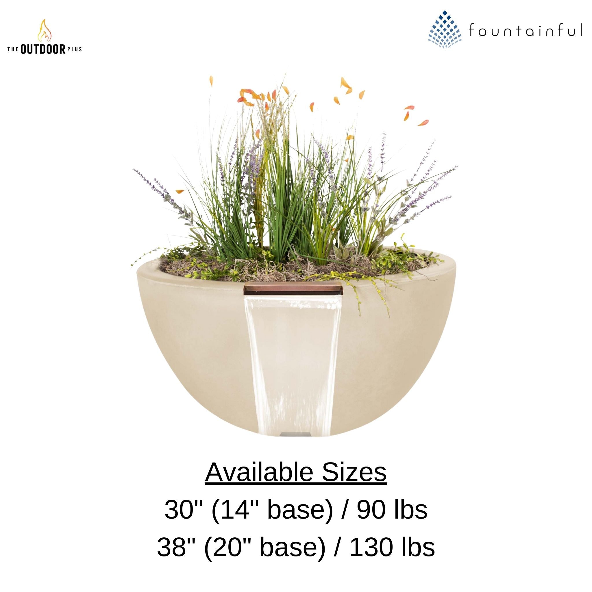 "Luna" Concrete Planter & Water Bowl - The Outdoor Plus