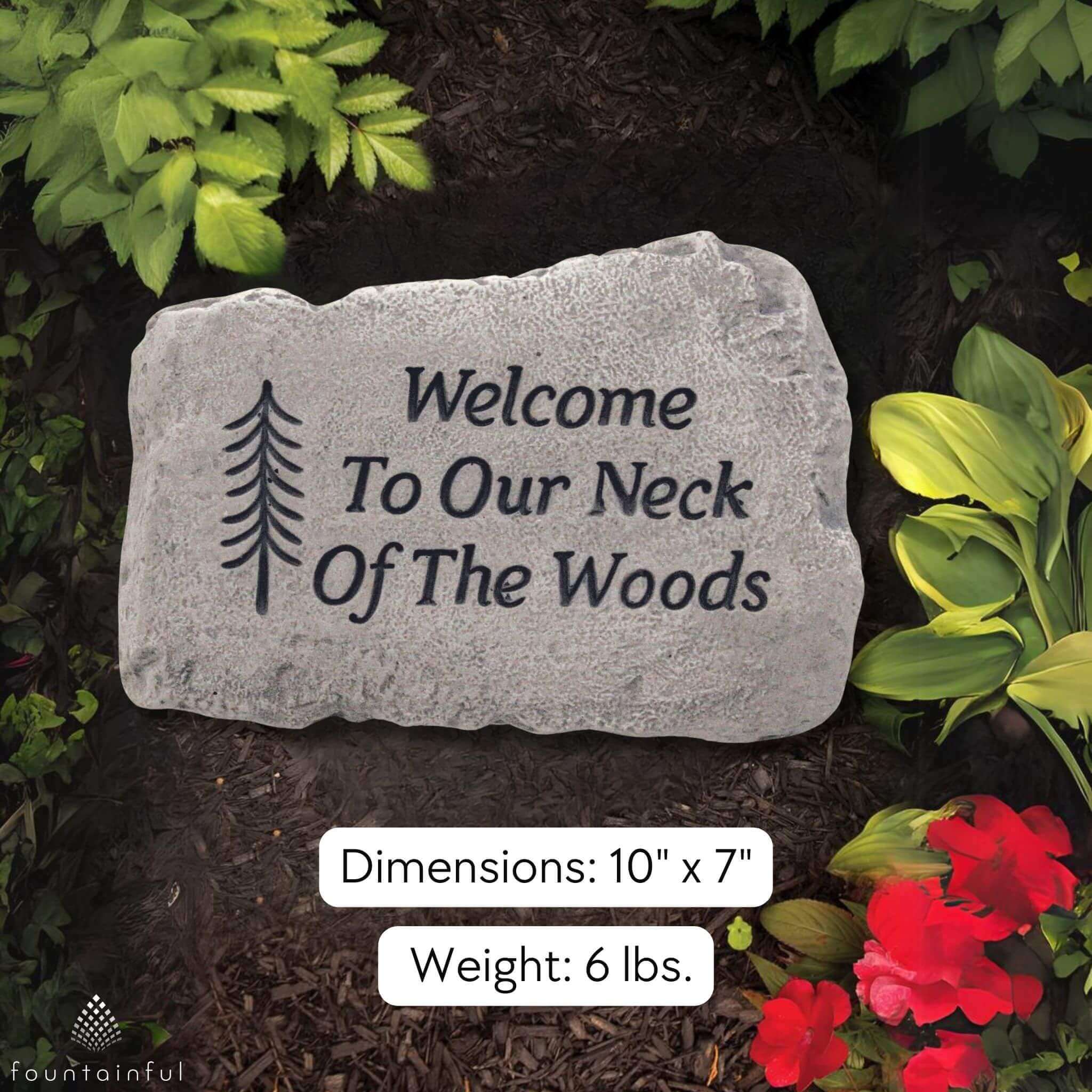 Neck of the Woods Concrete Garden Greeting Stone - Thumbnail 2