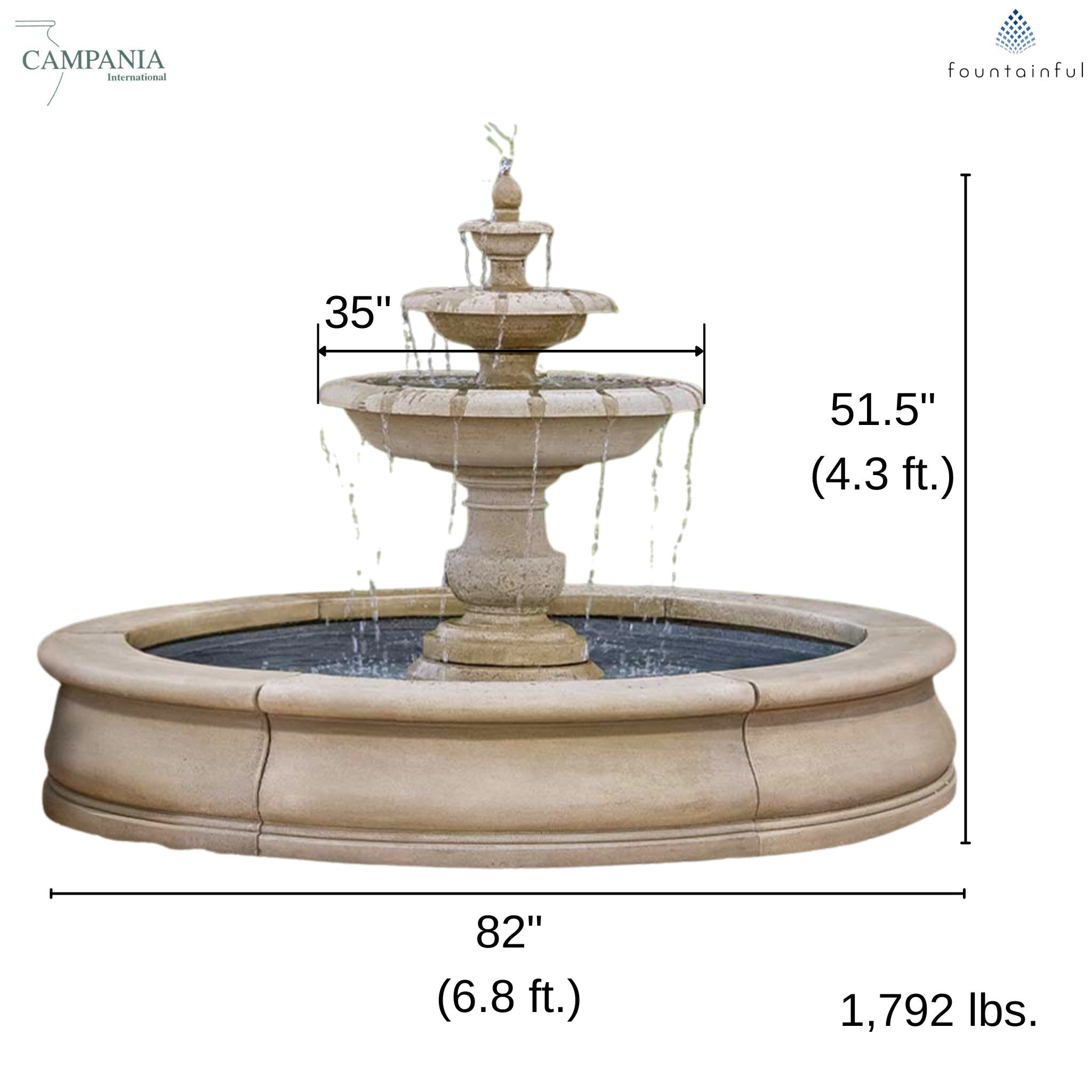 Alessia 3-Tier Fountain in Basin - Campania #FT443