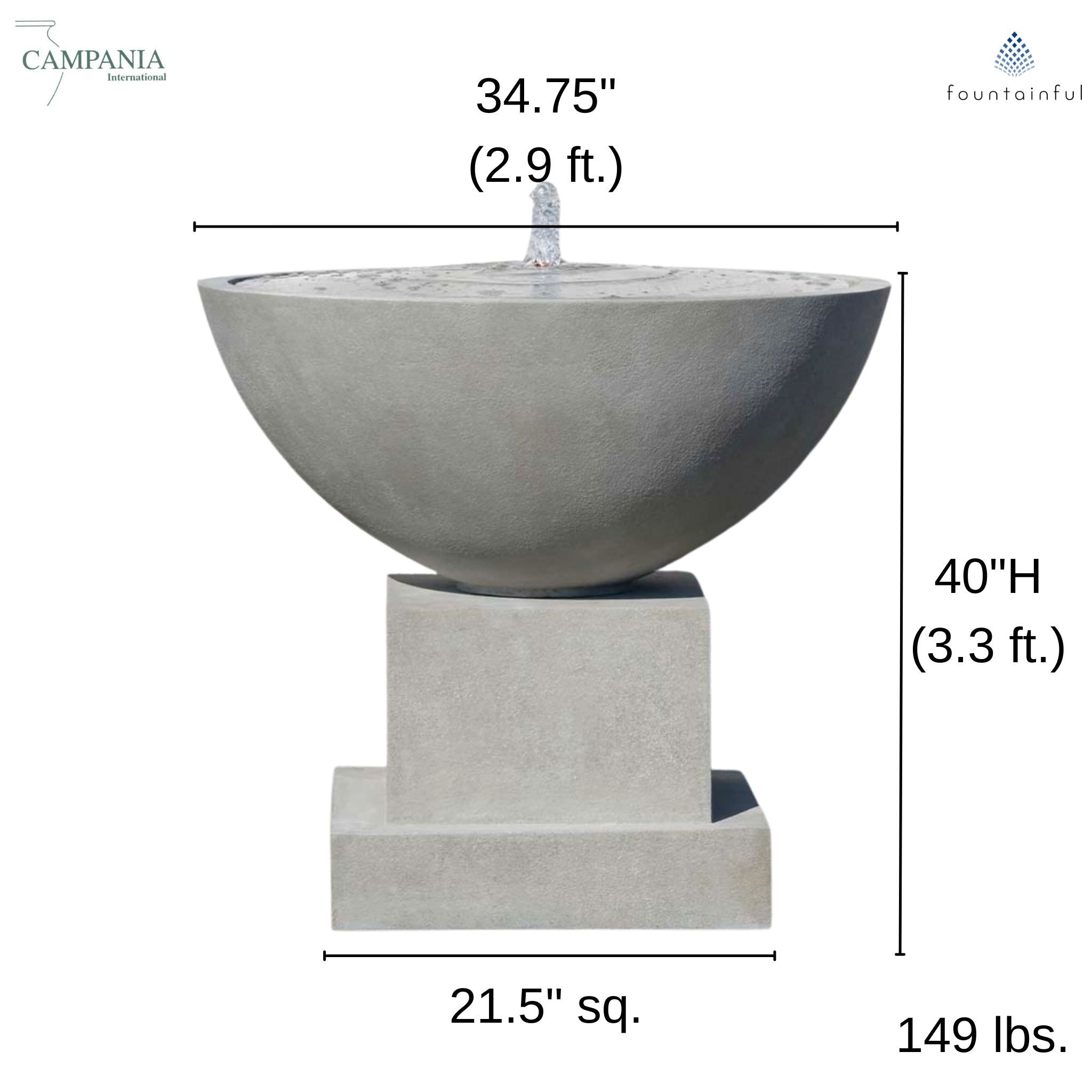 Darien Plinth GFRC Garden Fountain - Campania #1113