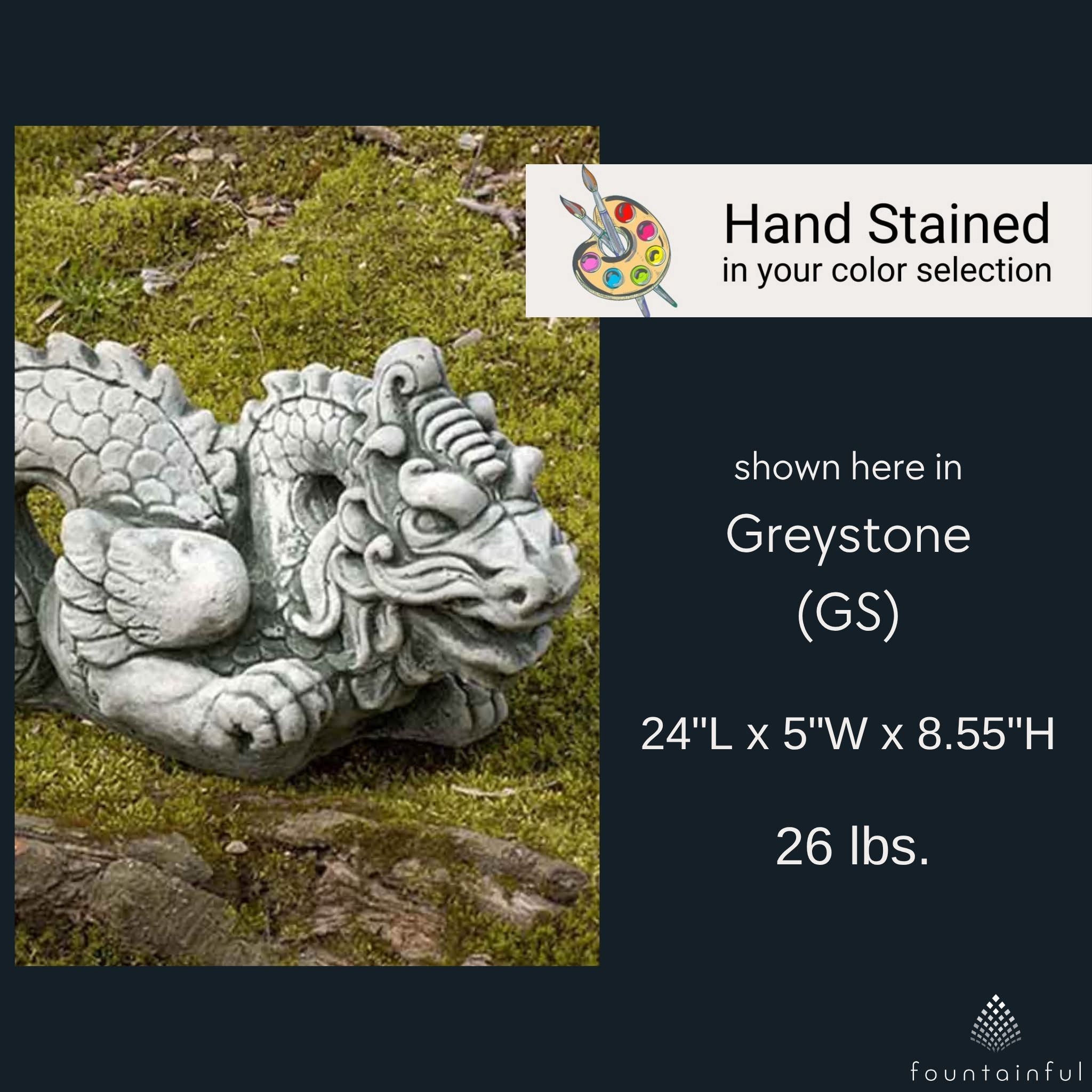 Small Dragon Concrete Garden Statue - Campania #OR08