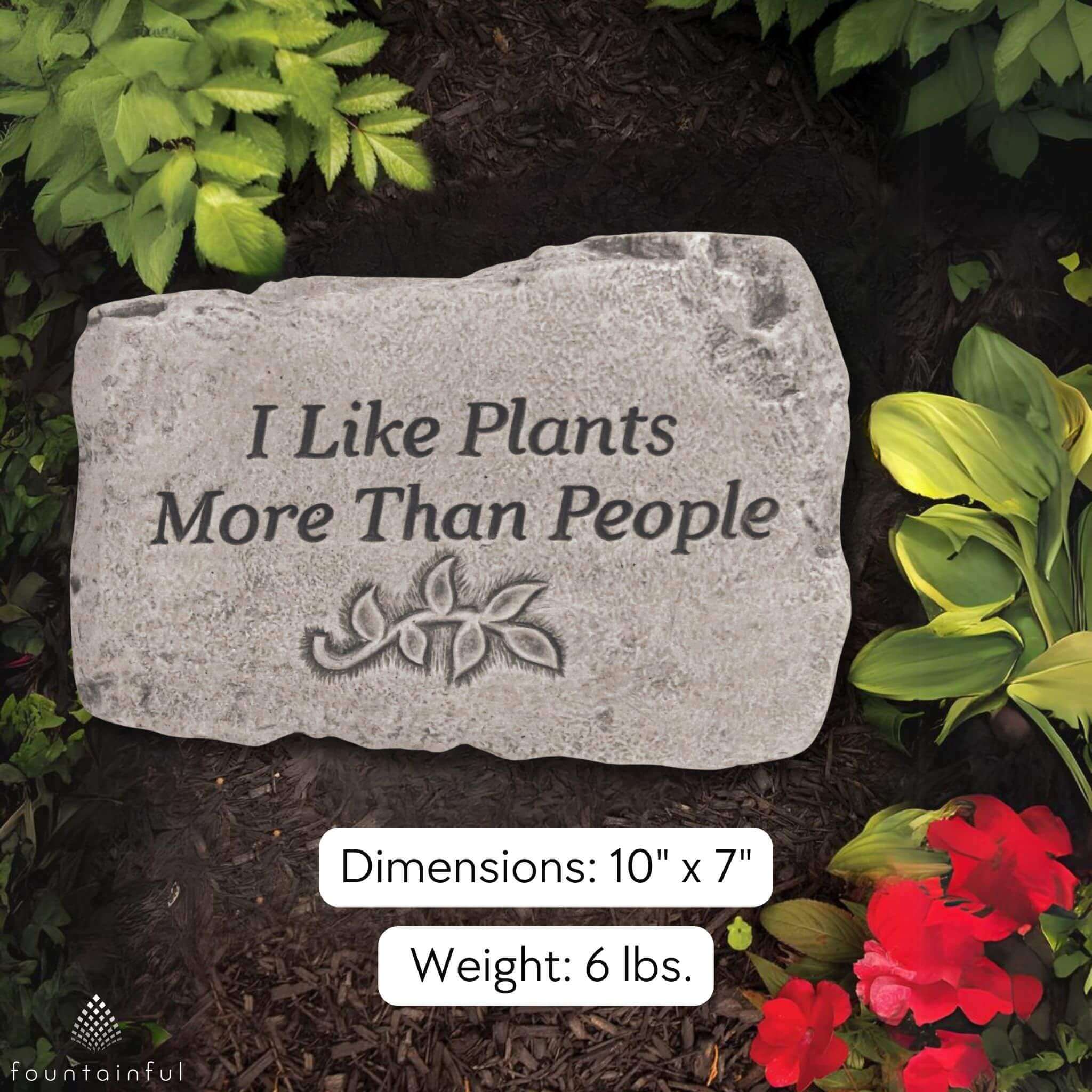 Plants Over People Concrete Garden Greeting Stone - Thumbnail 2