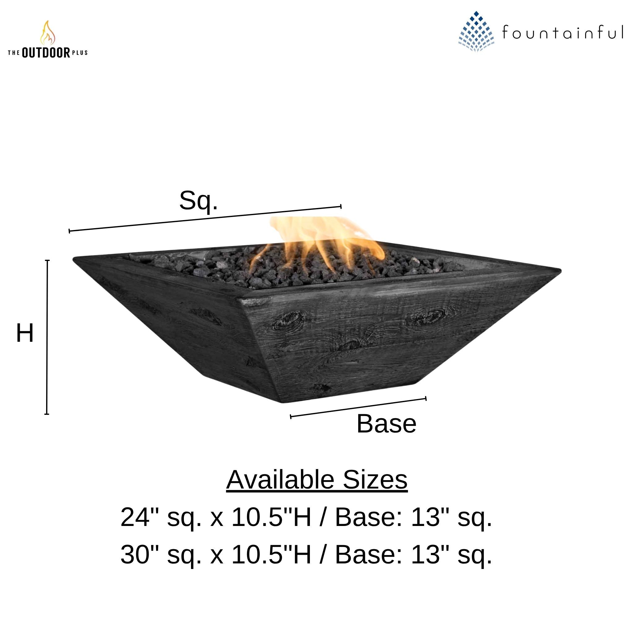 Maya "Woodgrain" Concrete Fire Bowl - The Outdoor Plus