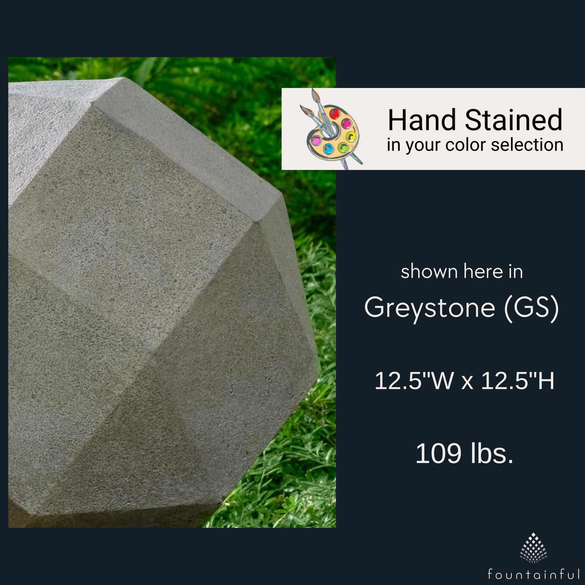 Polyhedron 12.5" Concrete Garden Statue - Campania #S544