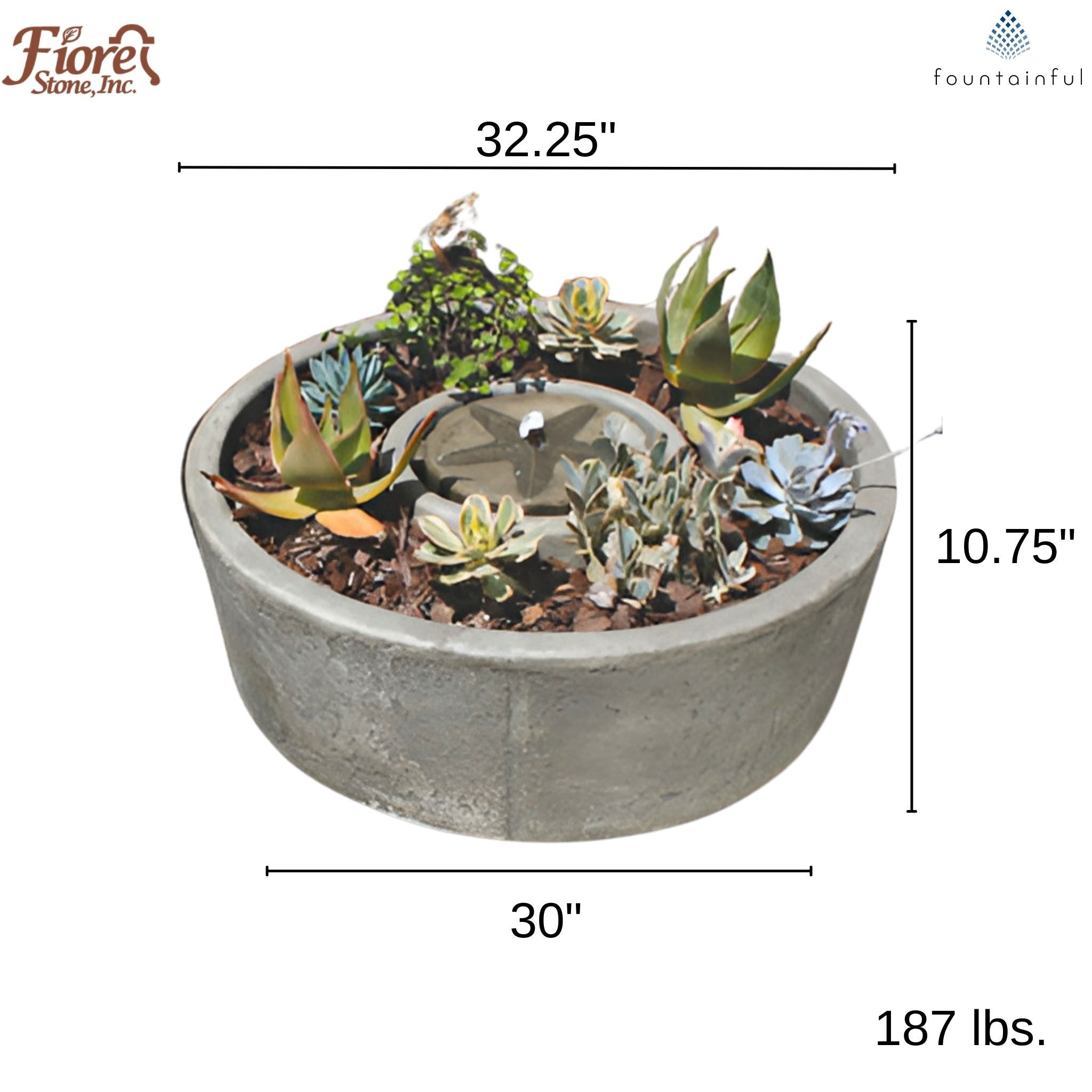 Vera Concrete Planter Fountain - Fiore #243