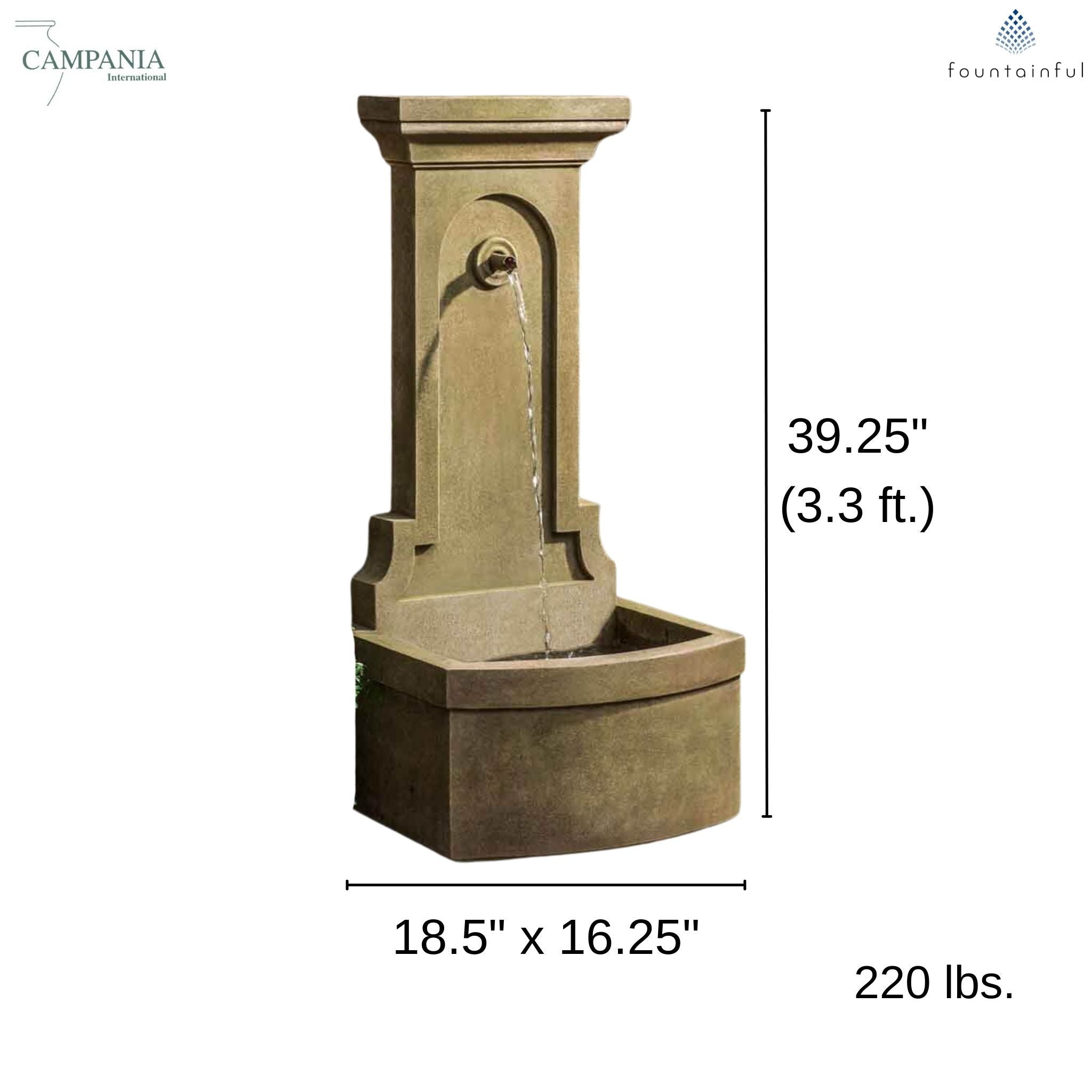 Loggia Concrete Wall Fountain - Campania #FT352