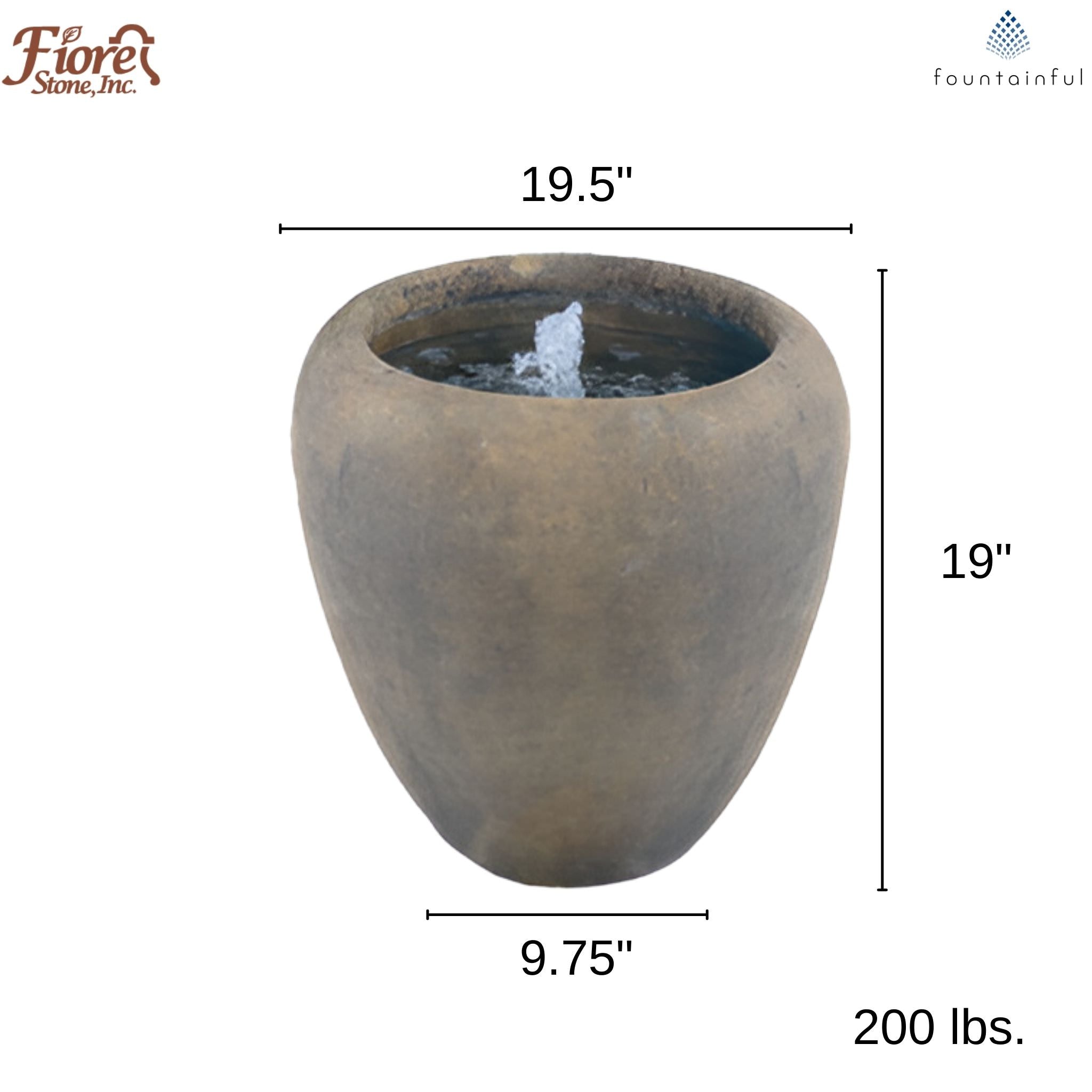 Modern Vase/Urn Bubbler Fountain - Fiore #6003