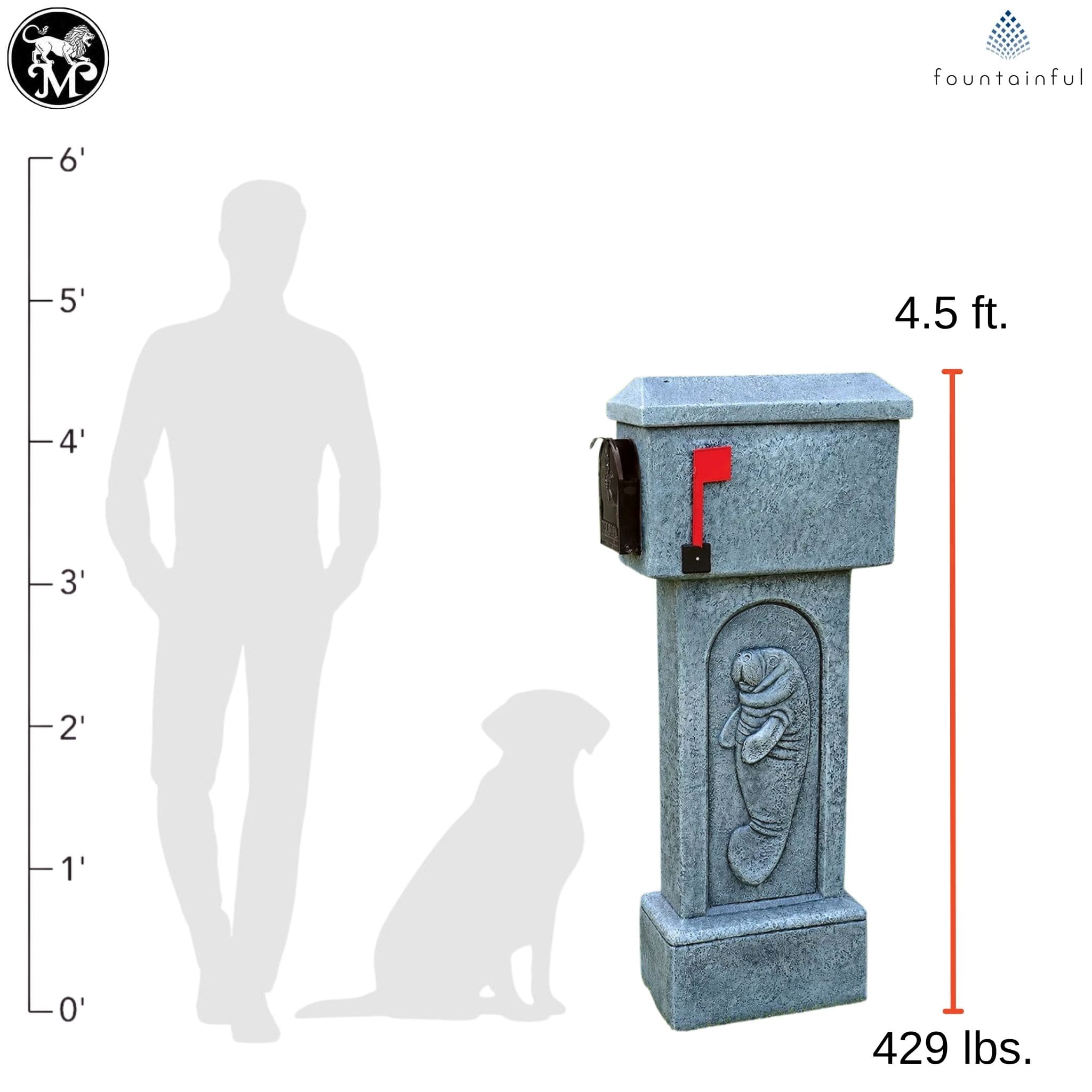 Manatee Concrete Mailbox - Massarellis #4693