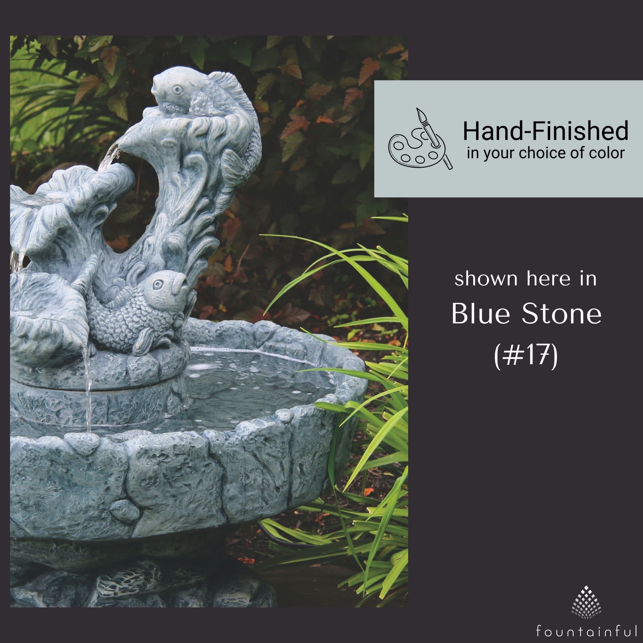 Fish 3-Tier Concrete Fountain - Thumbnail 4