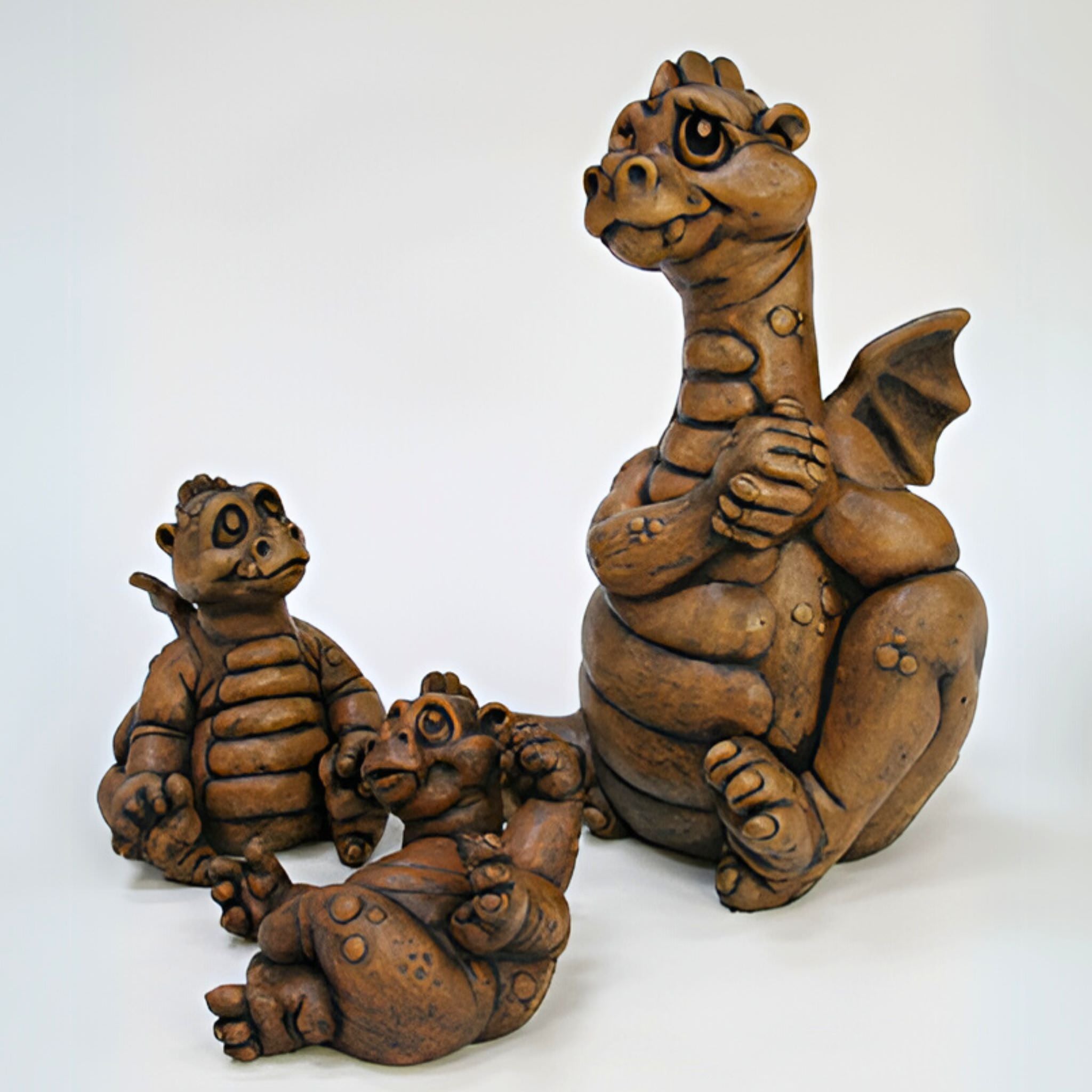 Dragonling Family Concrete Garden Statues - Fiore