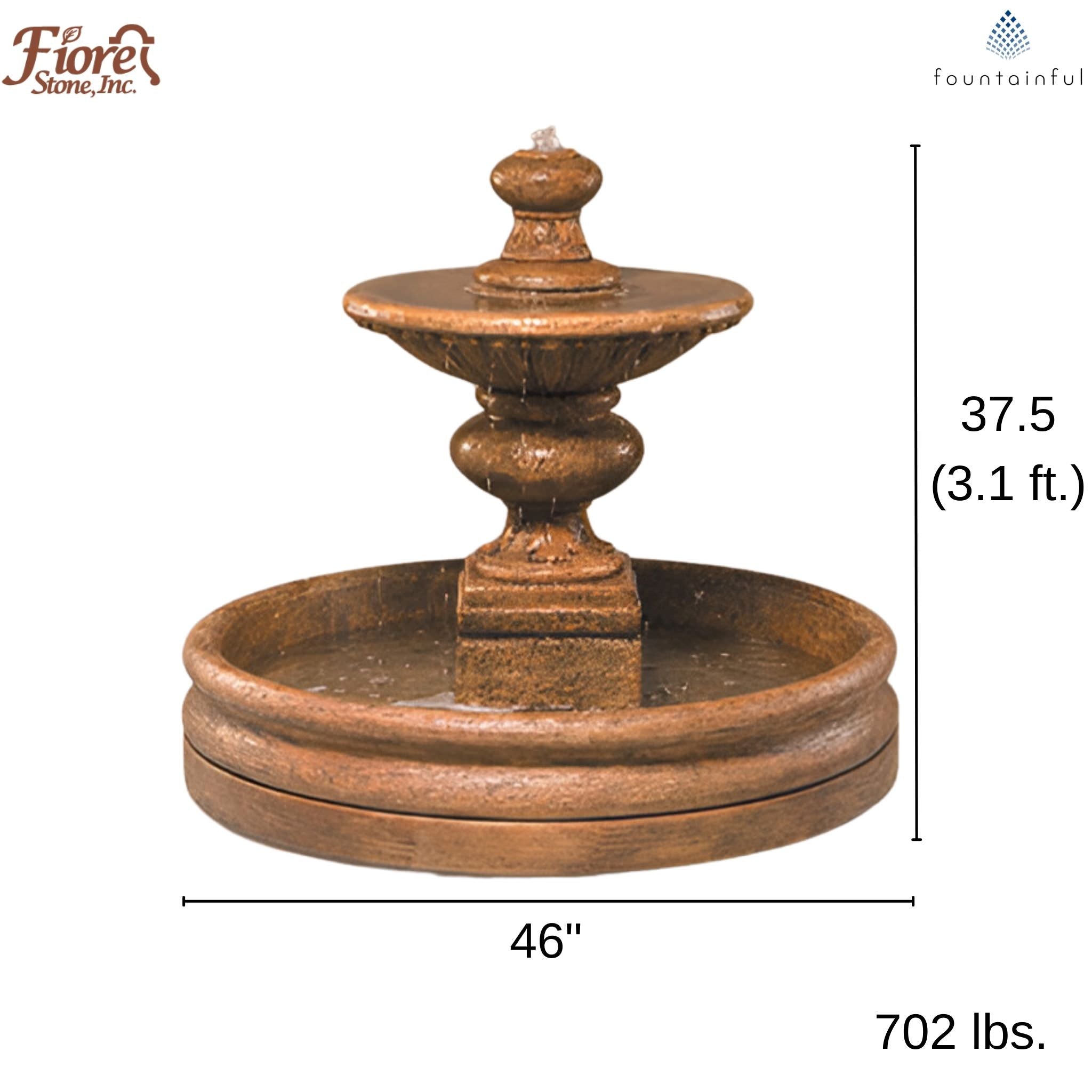 Formal Garden Fountain w/46" Basin - Fiore #2072F46