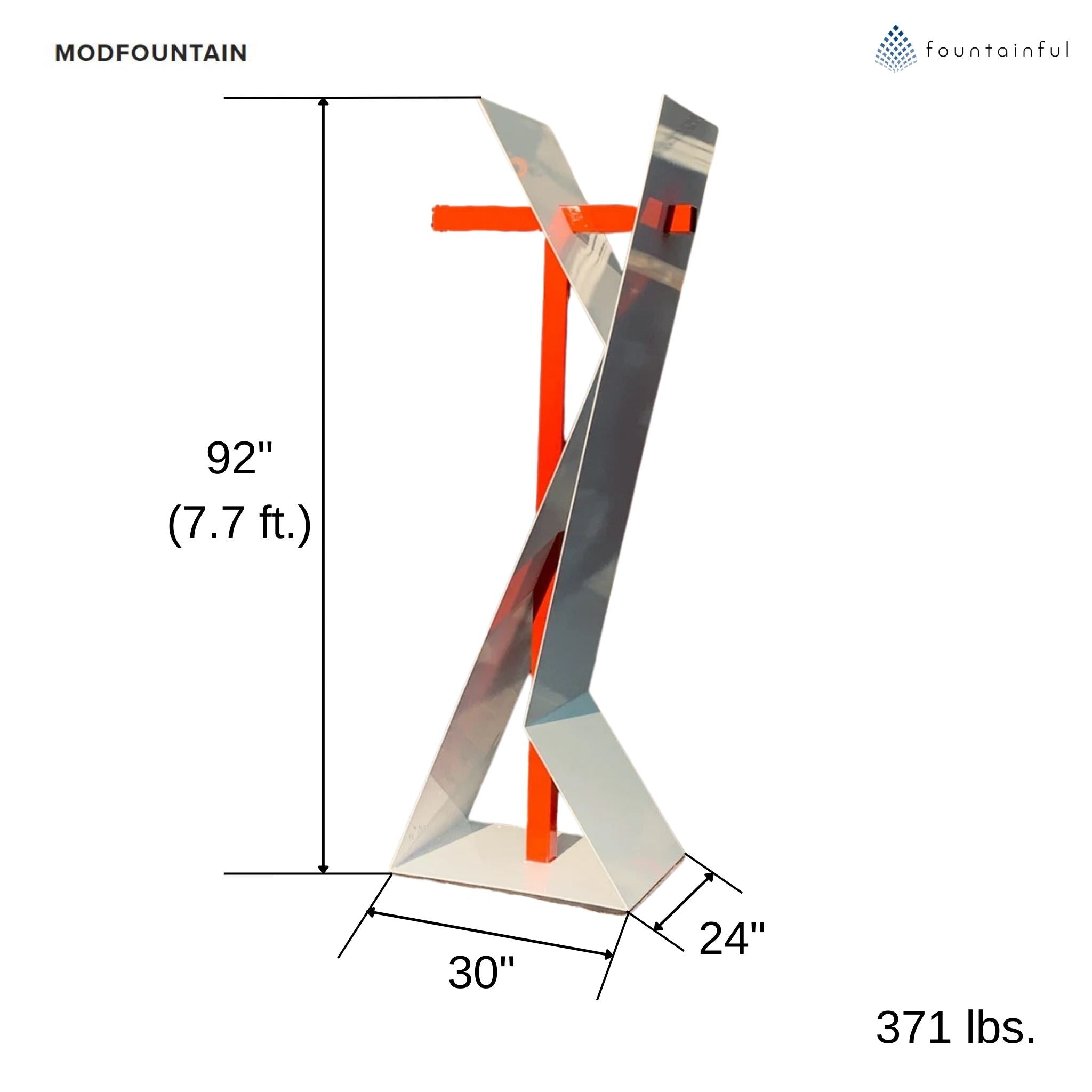 K Modern Fountain in Steel
