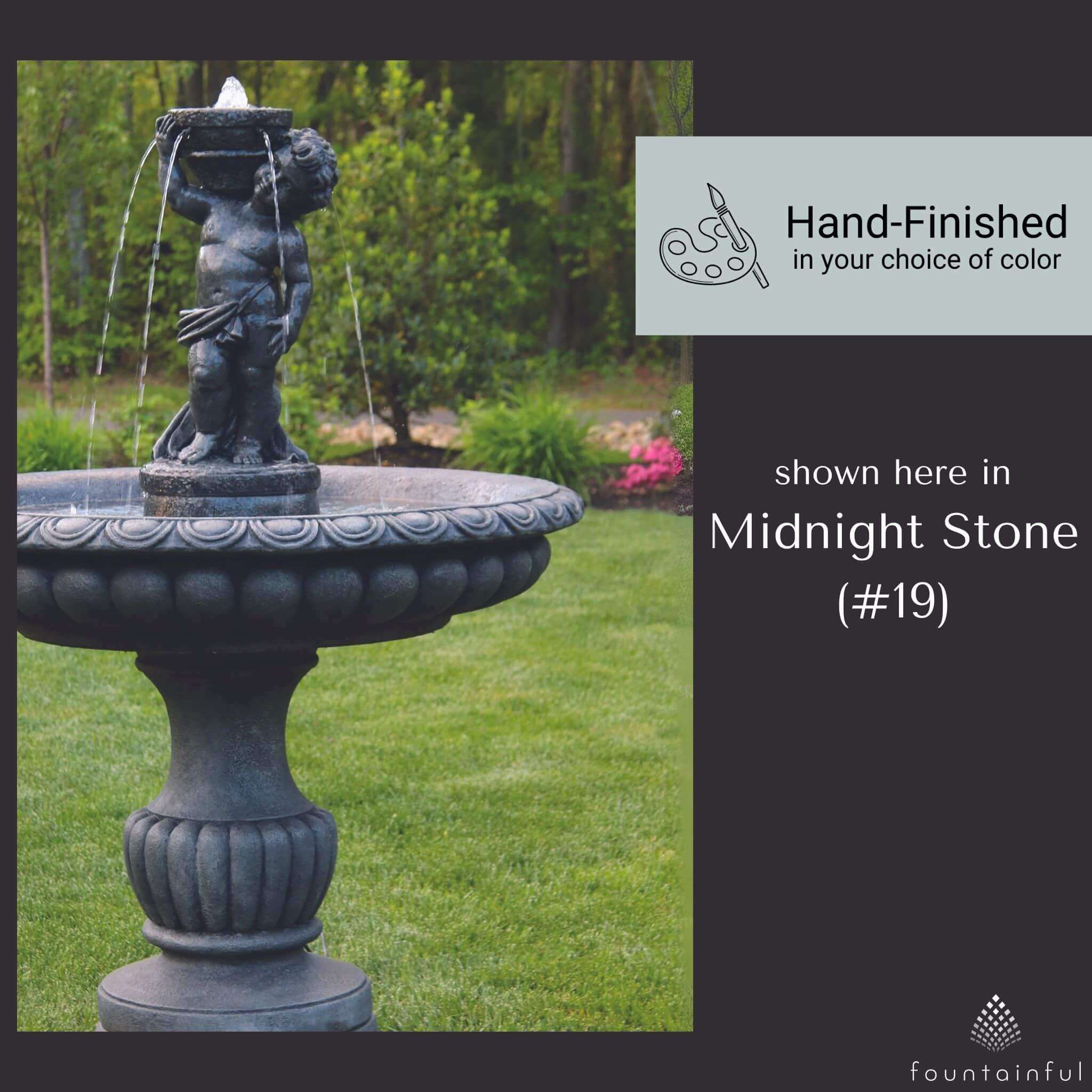 Isabella Cherub Concrete Fountain - Thumbnail 4