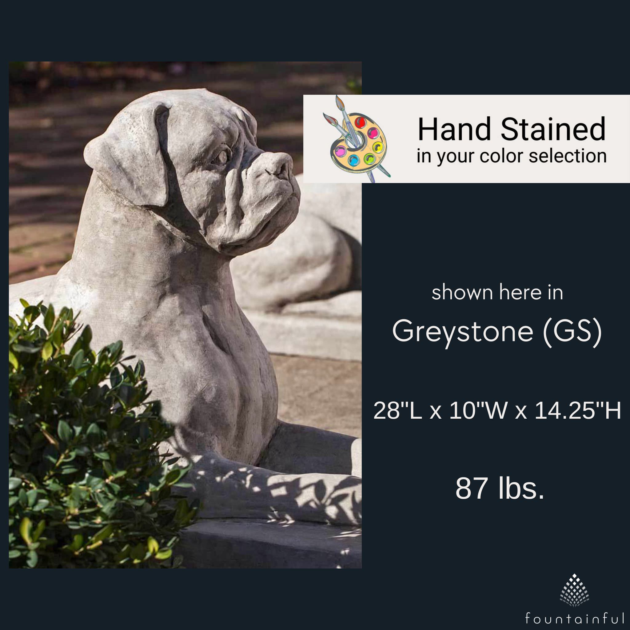 Boxer Concrete Garden Statue - Campania #A547