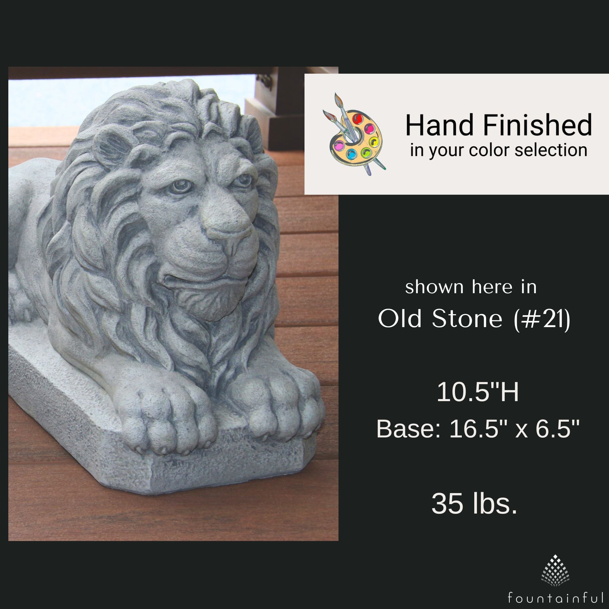 Small Laydown Lion Concrete Statue - Massarellis #4040