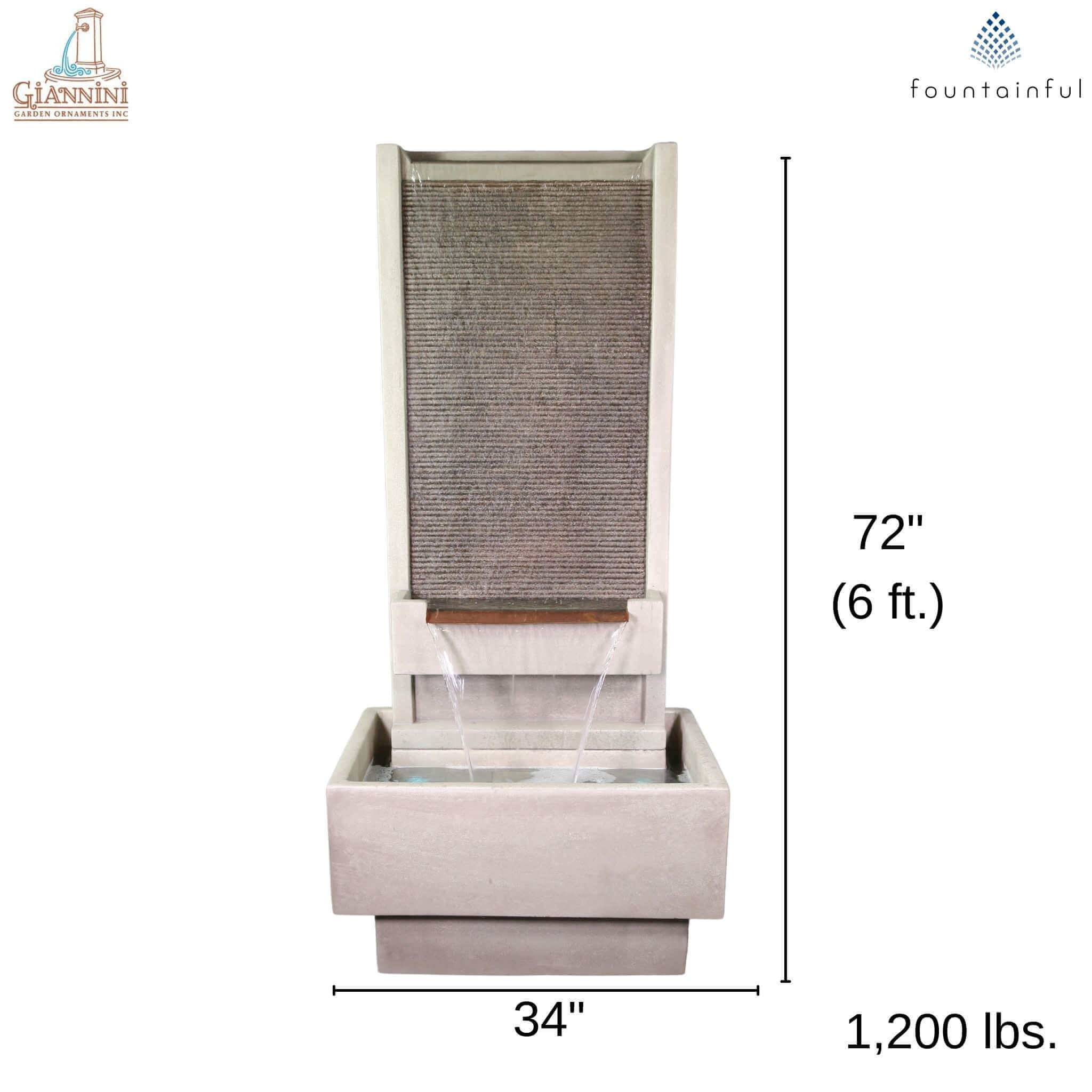 Brentwood Concrete Wall Fountain TALL - Giannini #1764