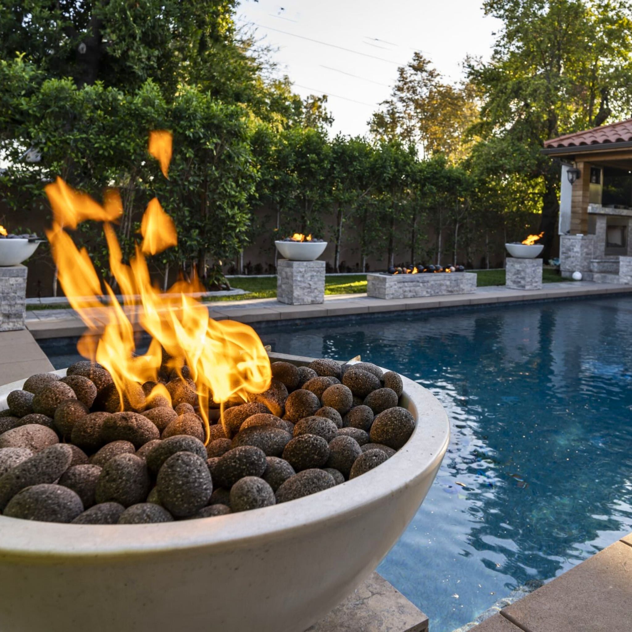 Luna Concrete Fire Bowl - The Outdoor Plus