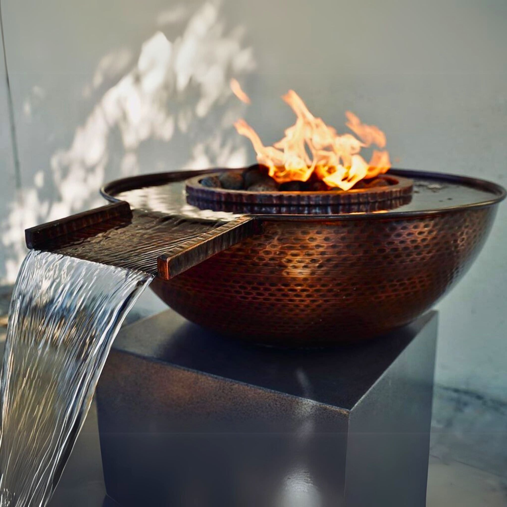 "Sedona" Gravity Spill Copper Fire & Water Bowl - The Outdoor Plus