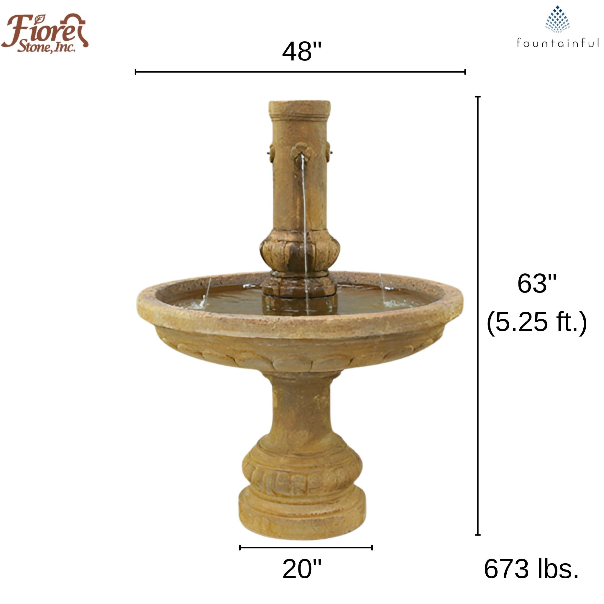 Athenian Concrete Garden Fountain - Fiore #LG135