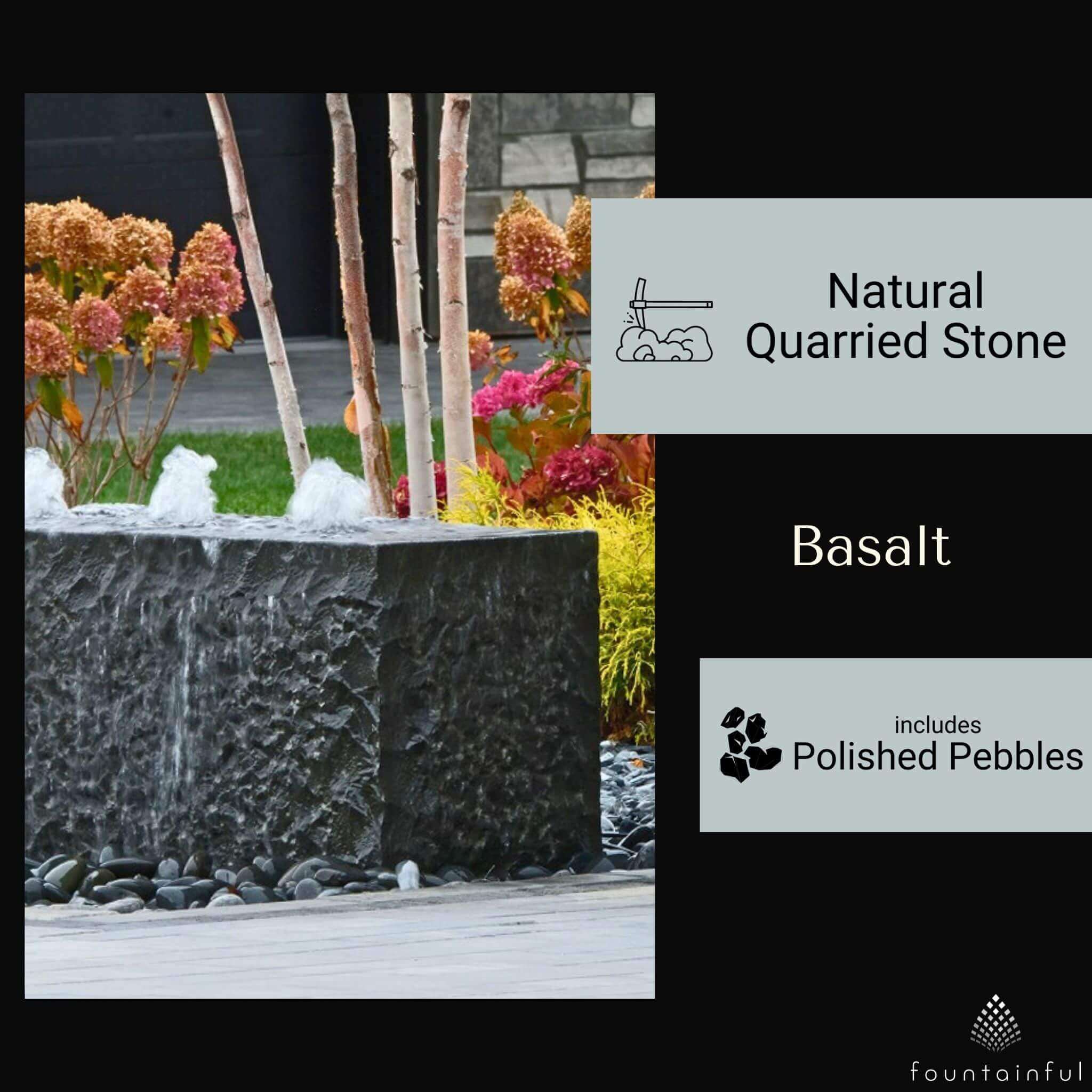 Basalt Block "Yasuyuki" Triple Drilled Fountain - Complete Kit - Blue Thumb