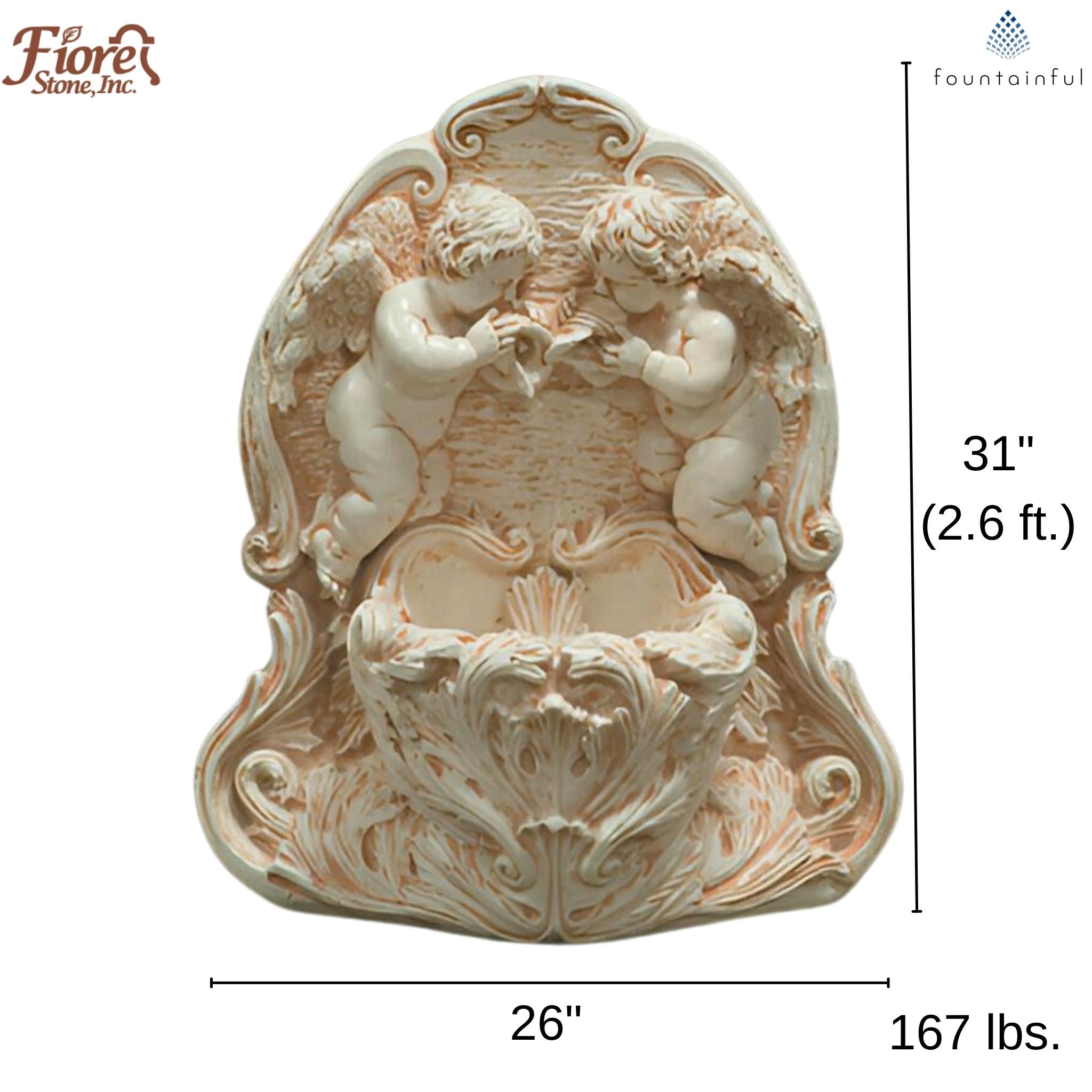 Angel Hanging Concrete Wall Fountain - Fiore #2025 - Thumbnail 3