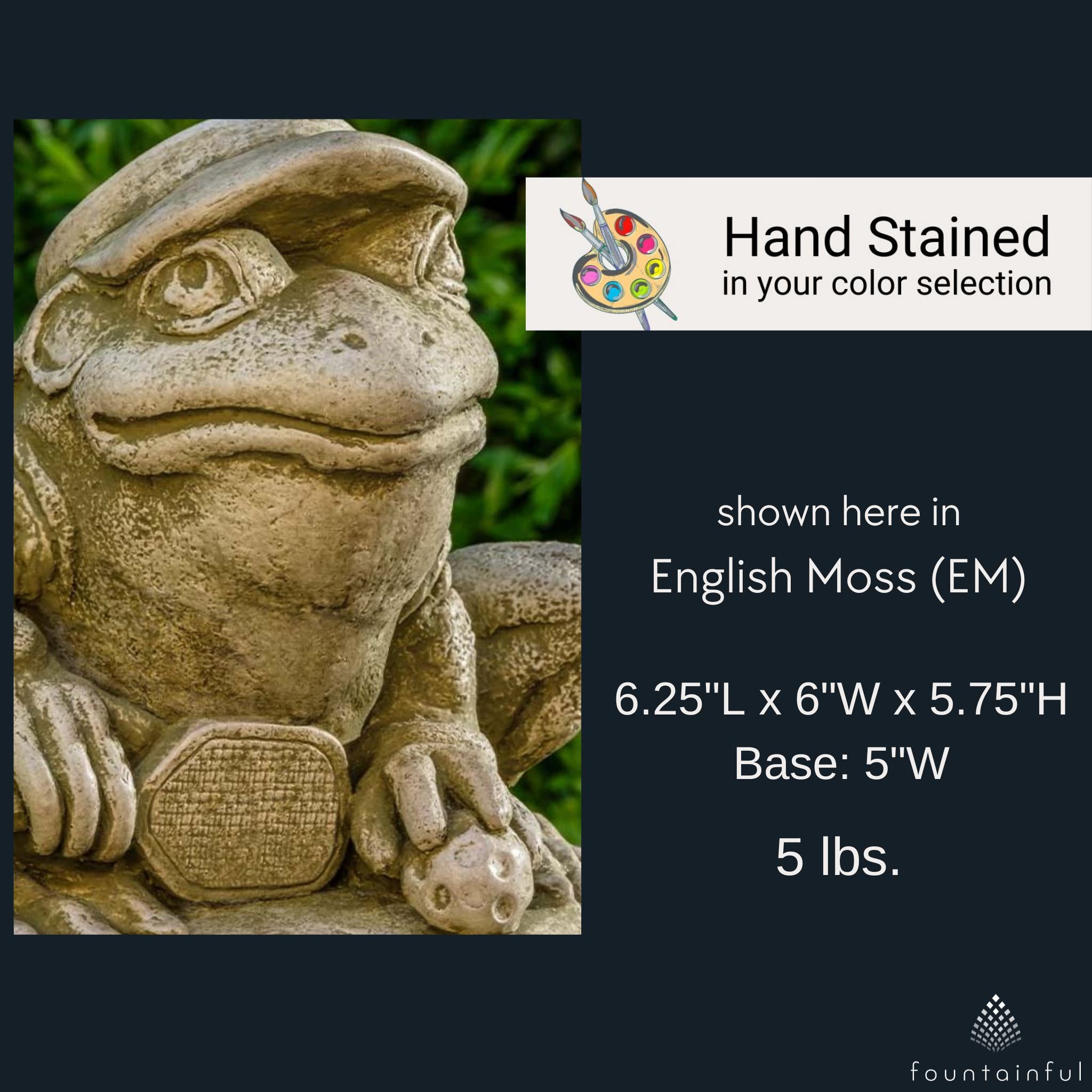 Pickleball Frog Concrete Statue - Campania #A684