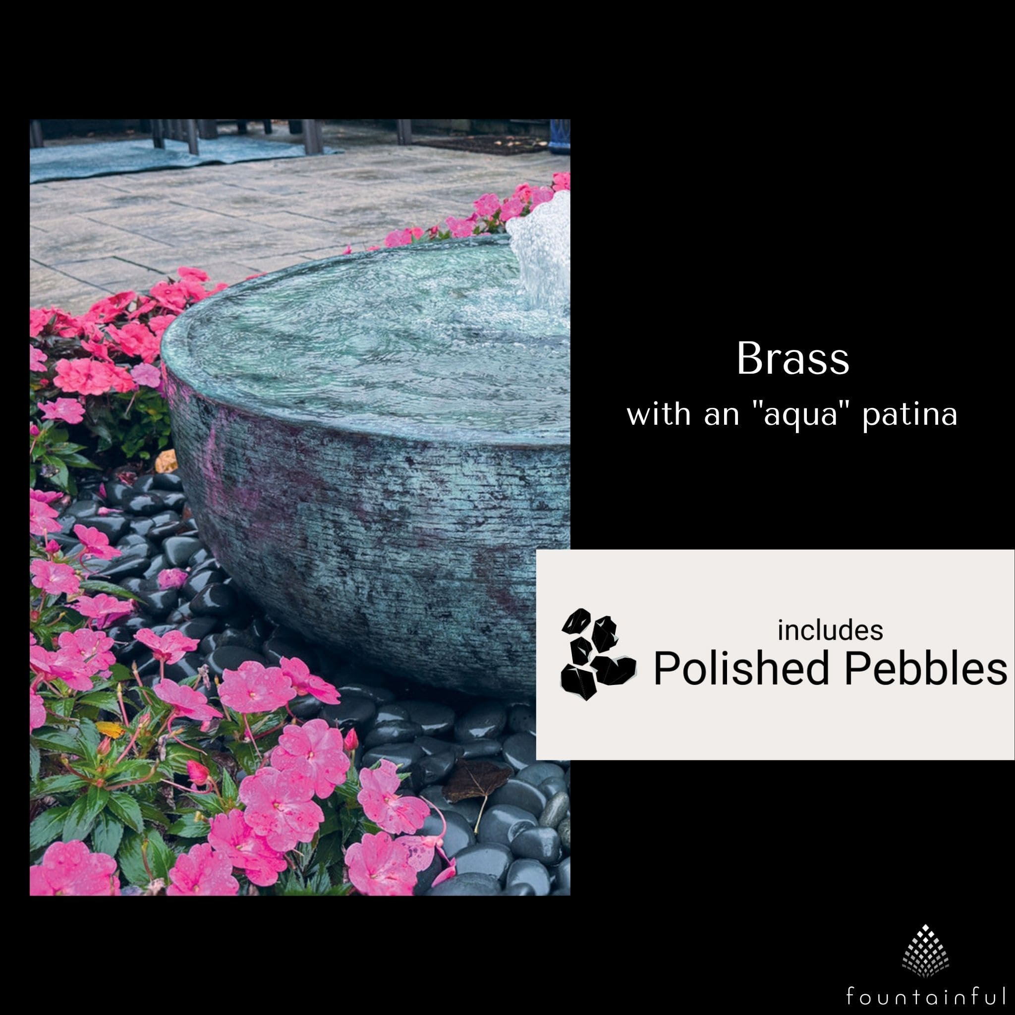 Brass Reflection Bowl Fountain - Complete Kit - Blue Thumb