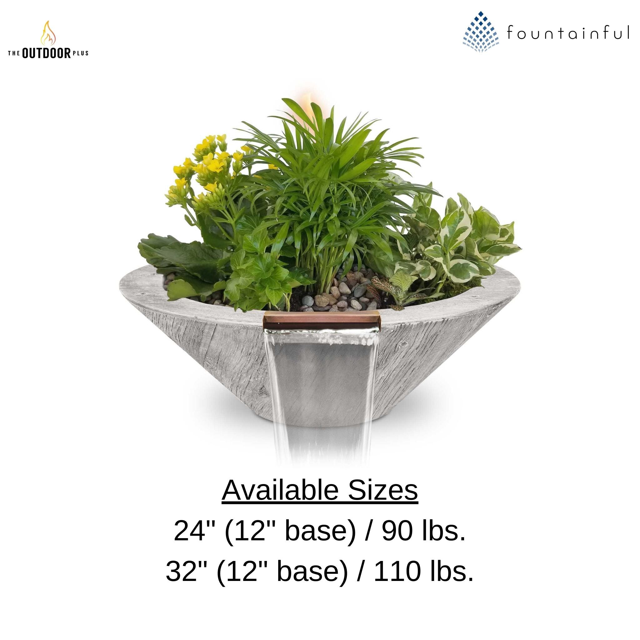 "Cazo" Wood Grain Concrete Planter & Water Bowl - The Outdoor Plus