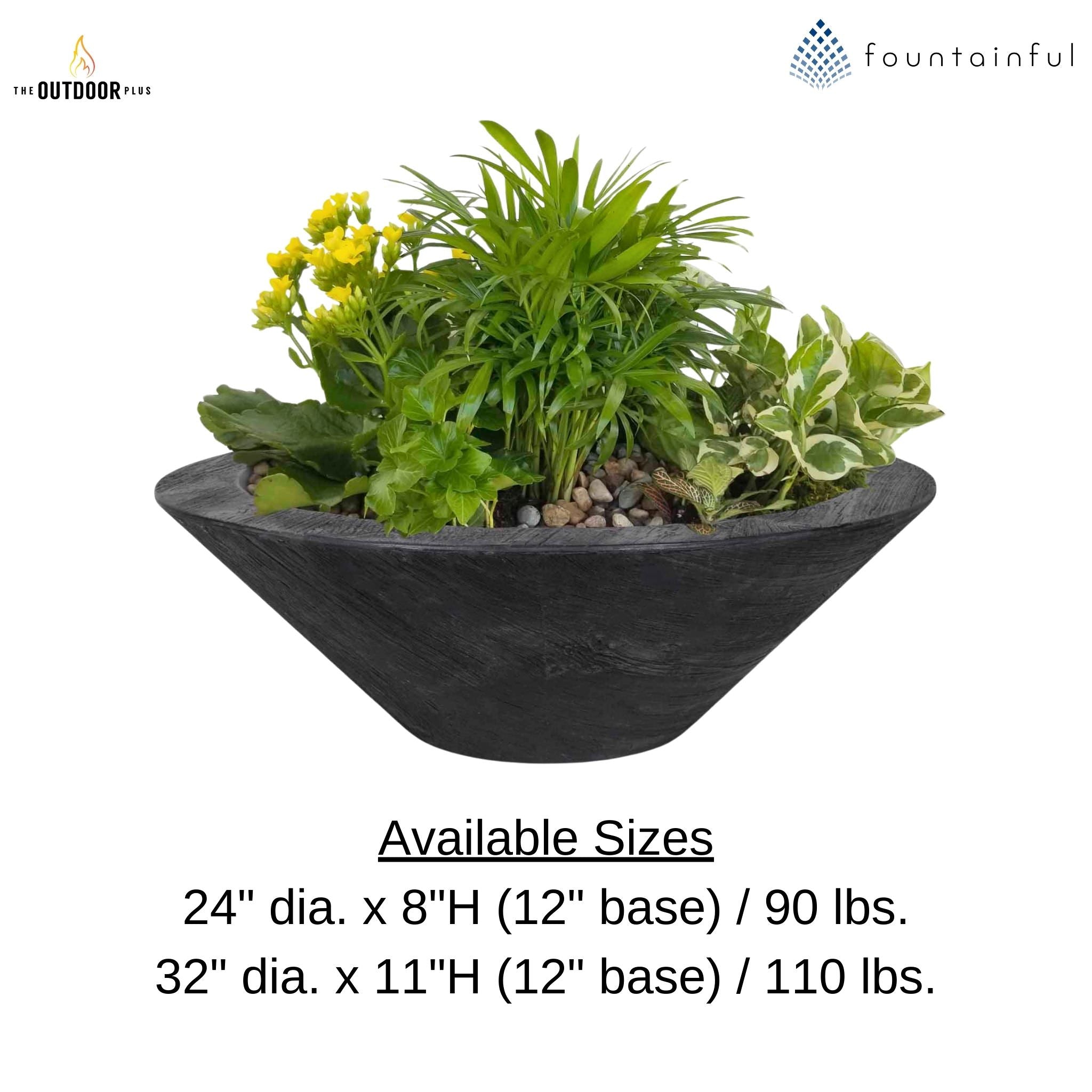 "Cazo" Wood Grain Concrete Planter Bowl - The Outdoor Plus