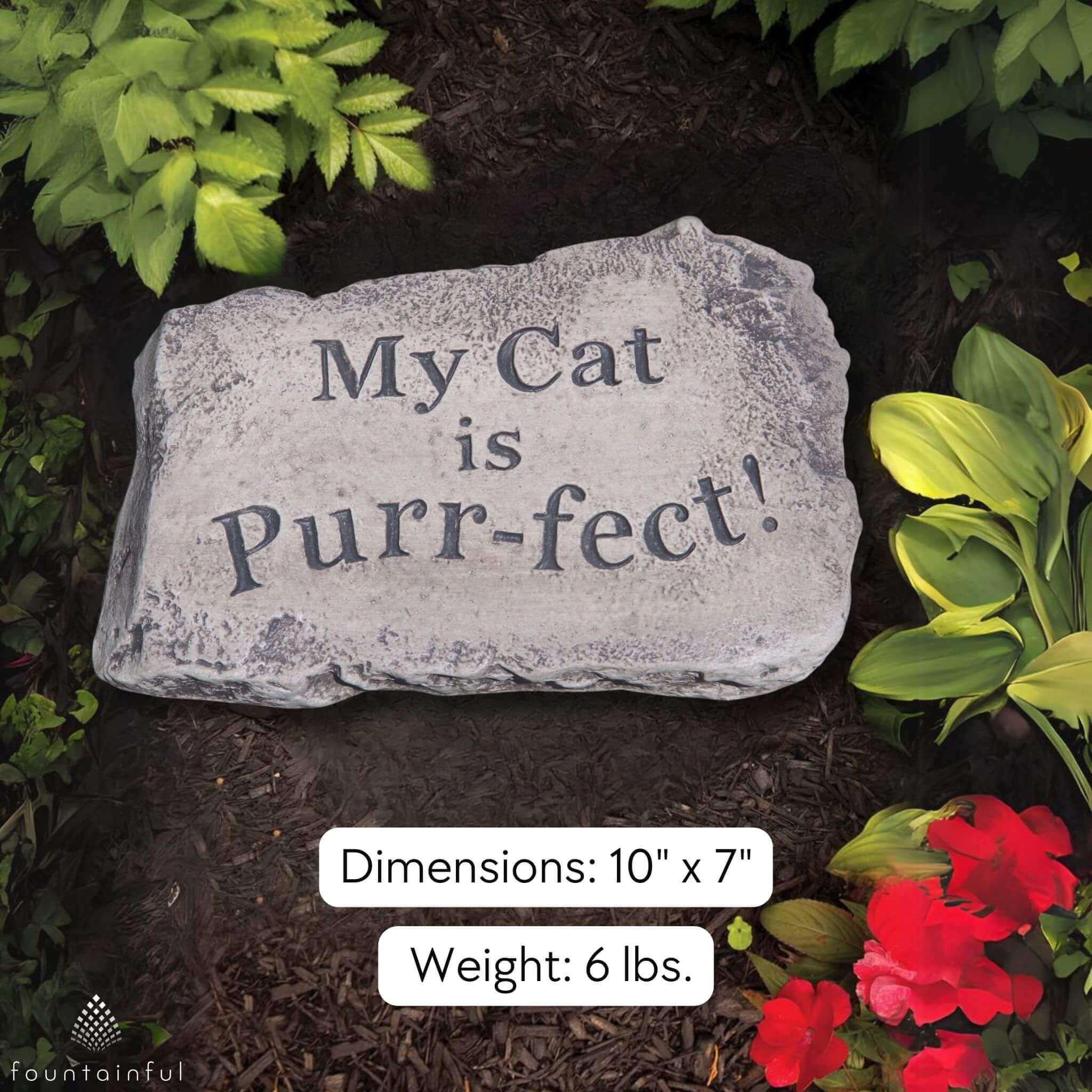 The Purrfect Cat Concrete Garden Greeting Stone - Massarellis #1840