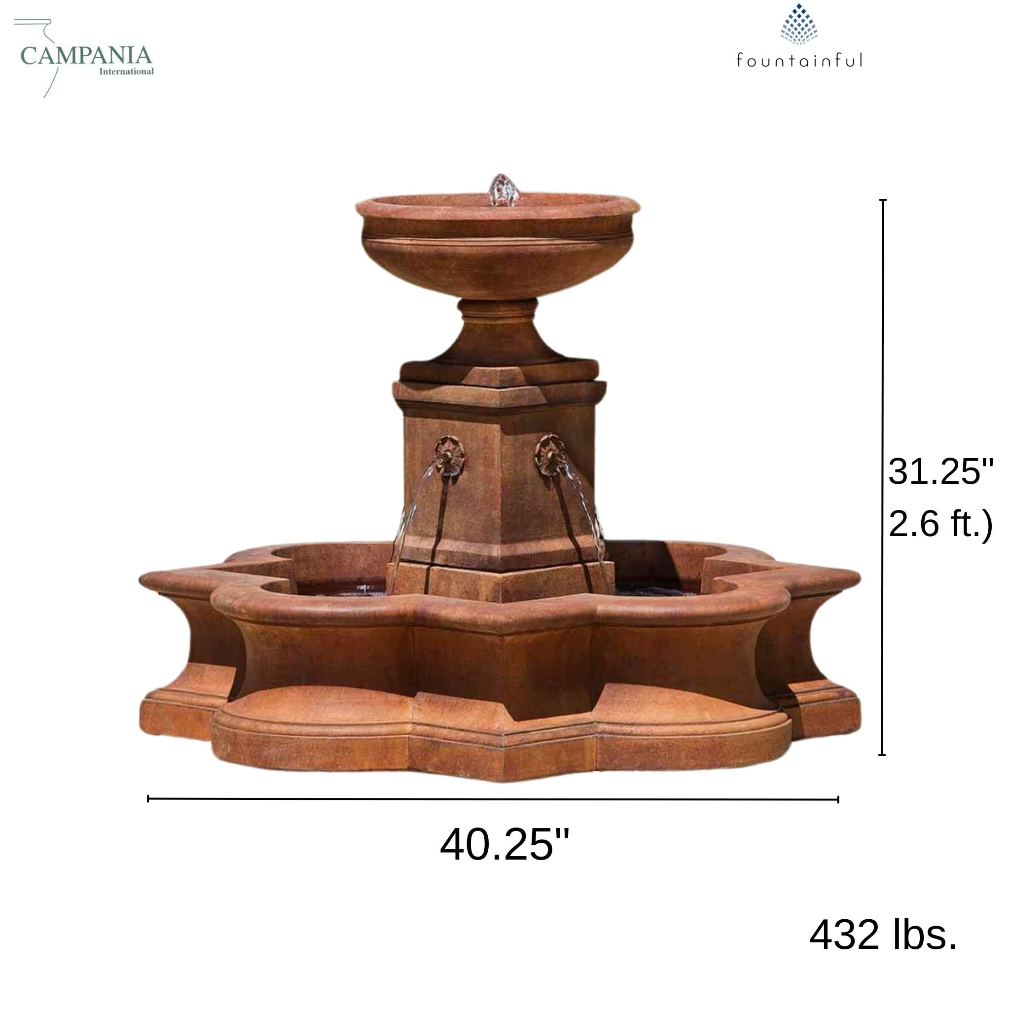 Beauvais Concrete Urn Fountain - Campania #FT167