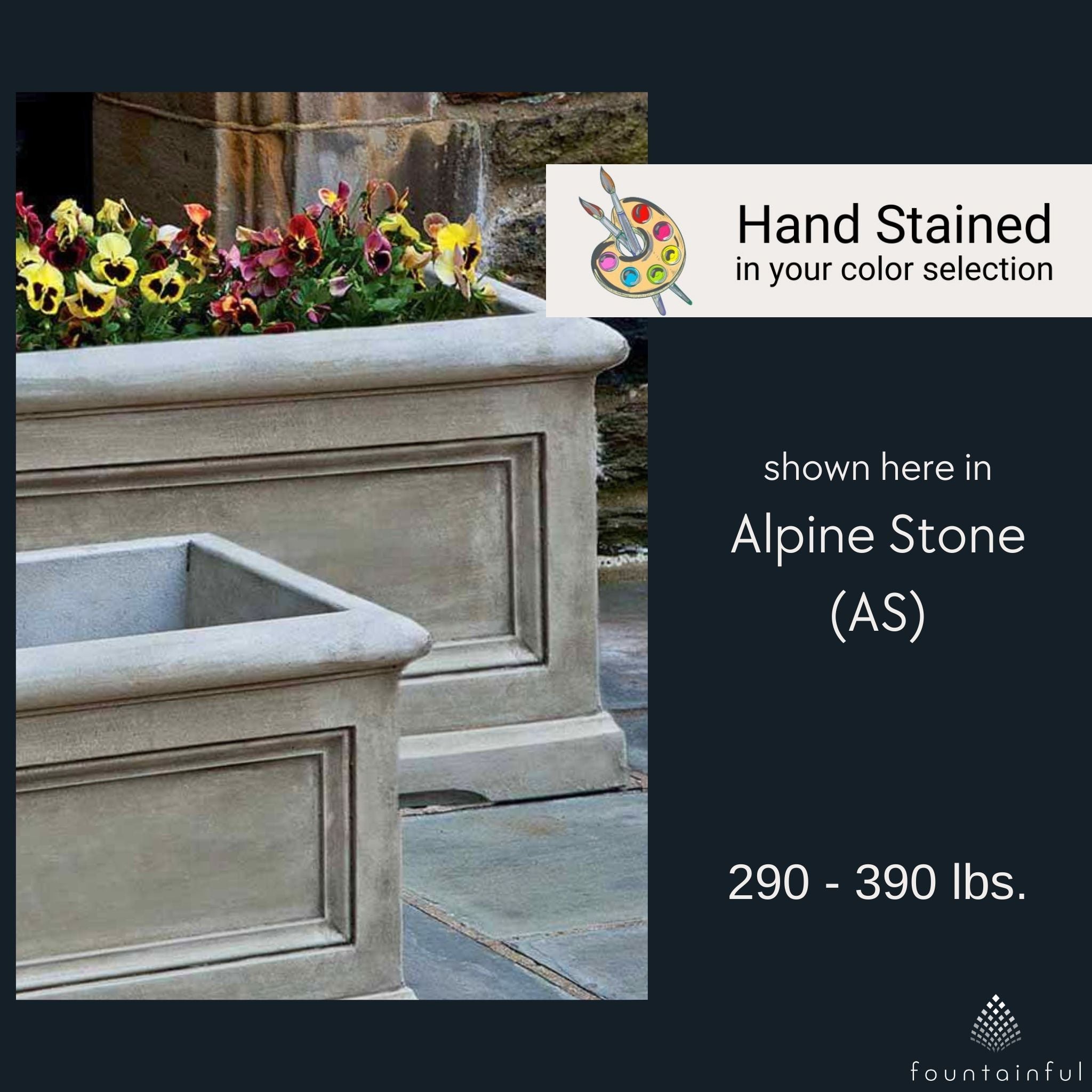 Orleans Large Window Box Concrete Planters - Thumbnail 3