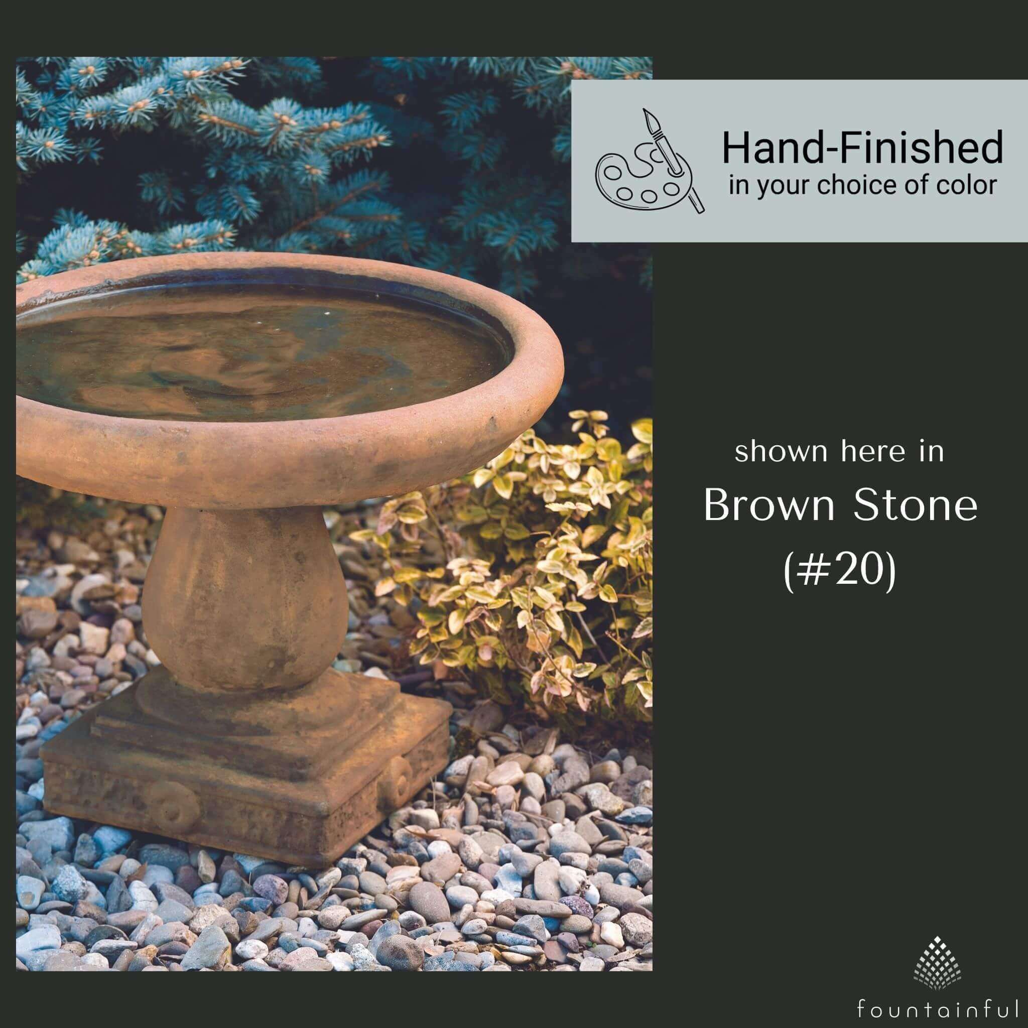 Regal Embossed Short Concrete Bird Bath - Massarellis #9740