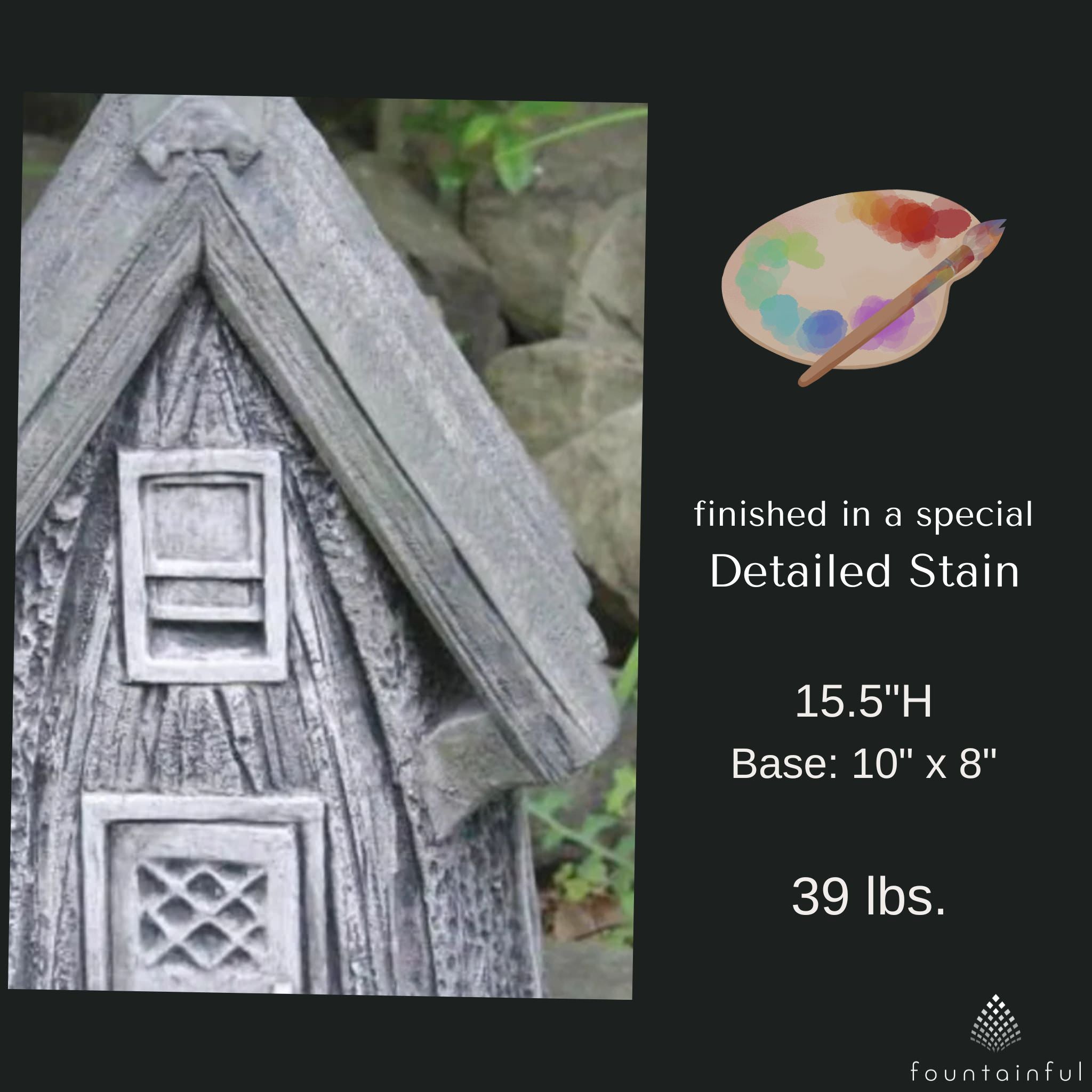 Tree Stump Cottage Whispering Woods Concrete Statue - Massarellis #2404