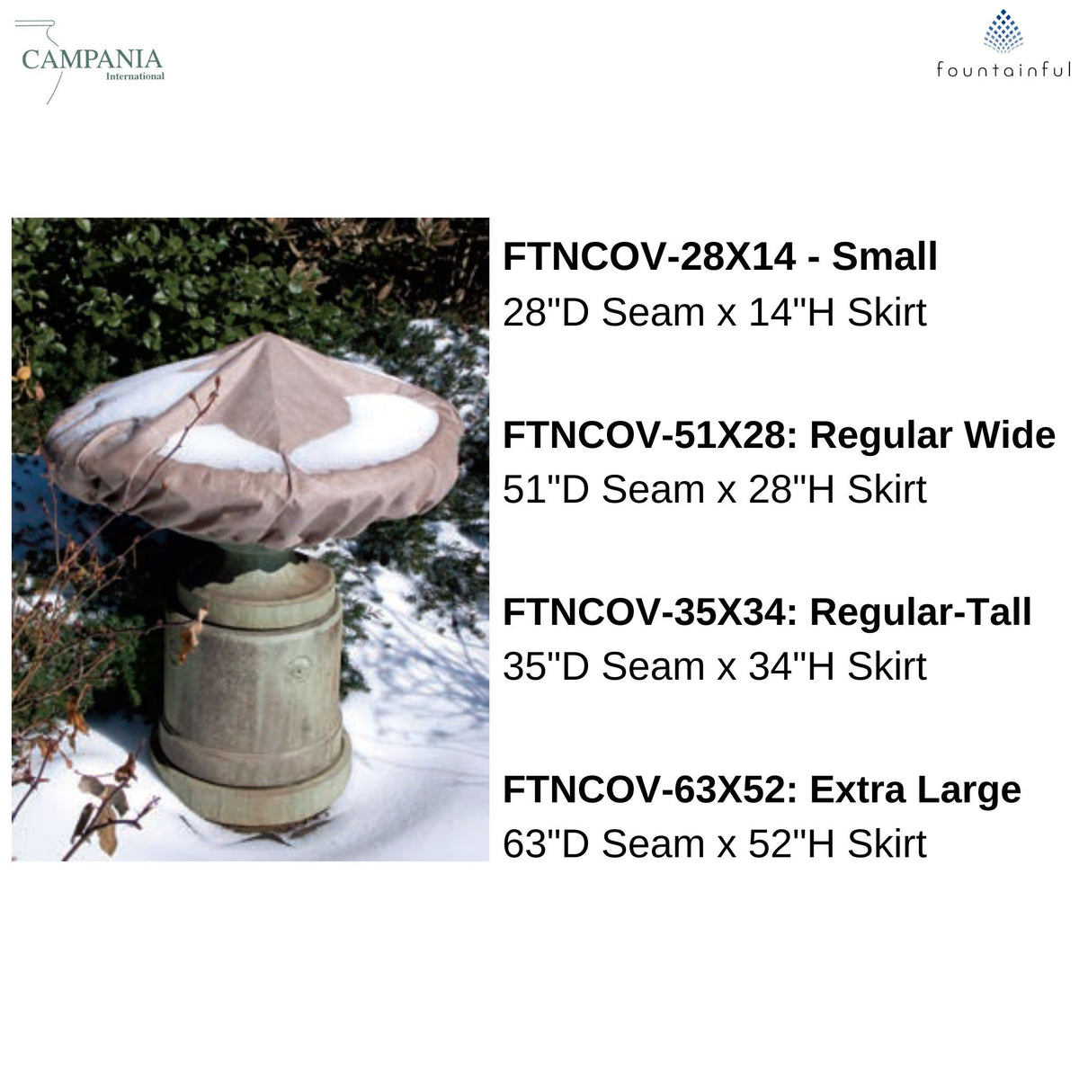 Size Regular-Wide Fountain Cover 51"x28" - Campania